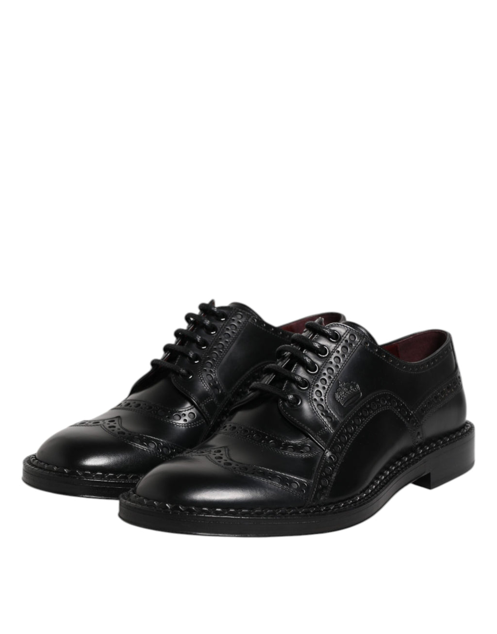 Chaussures Derby habillées à lacets en cuir noir Dolce &amp; Gabbana pour homme