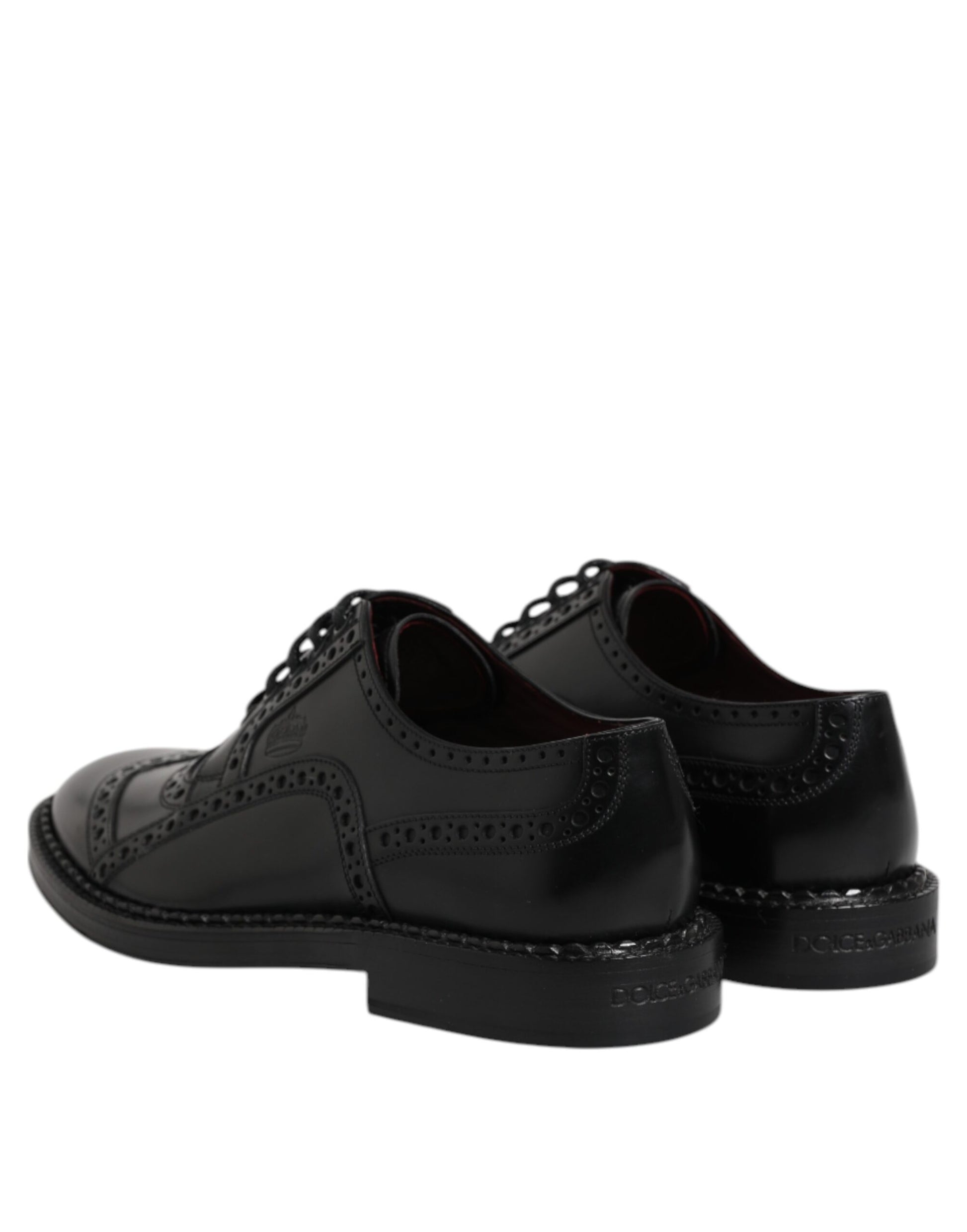 Chaussures Derby habillées à lacets en cuir noir Dolce &amp; Gabbana pour homme