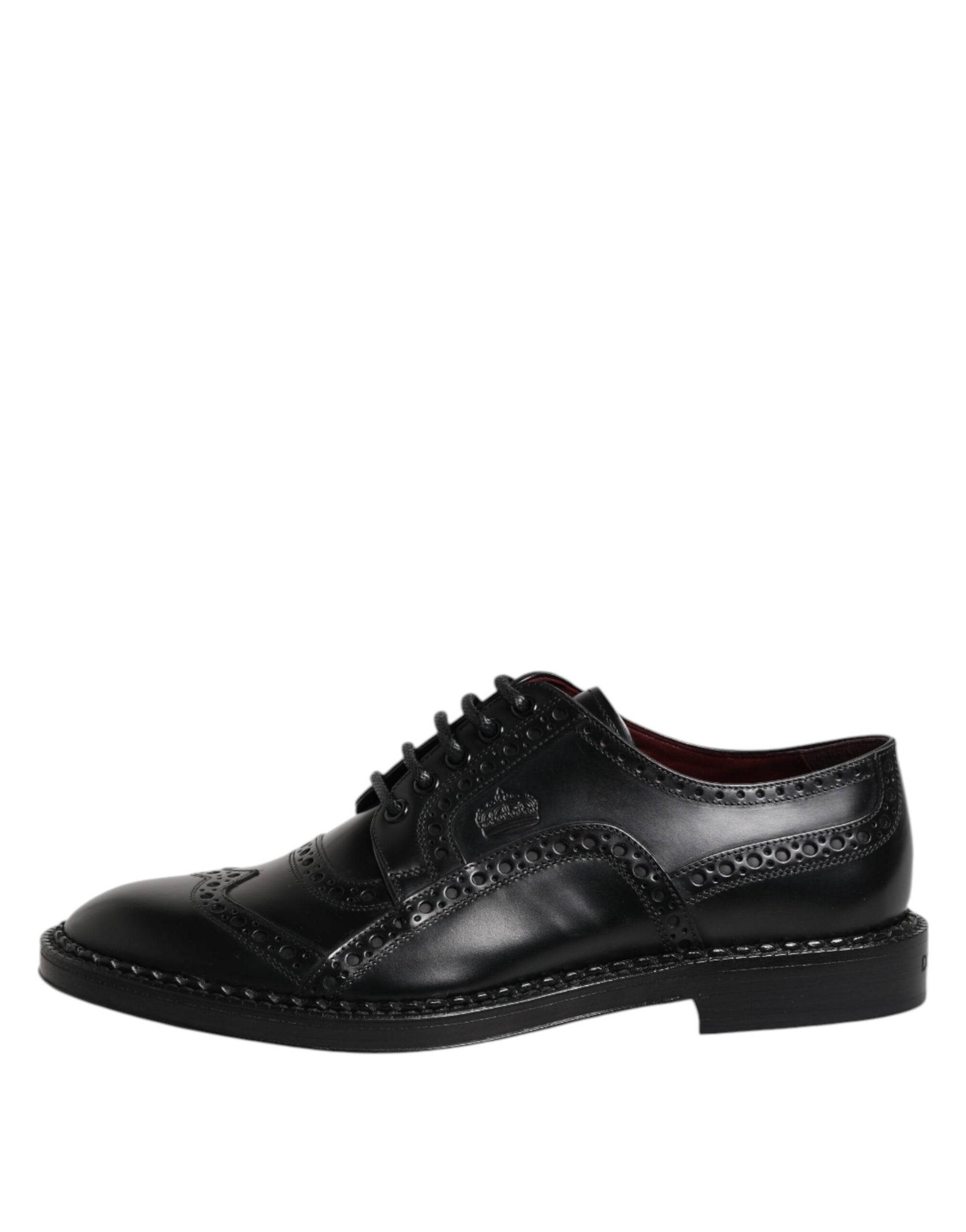 Chaussures Derby habillées à lacets en cuir noir Dolce &amp; Gabbana pour homme