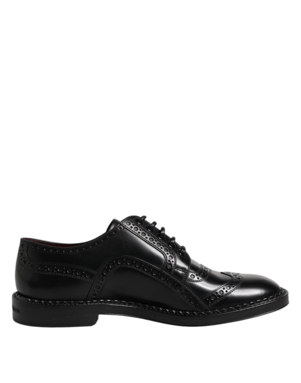Chaussures Derby habillées à lacets en cuir noir Dolce &amp; Gabbana pour homme