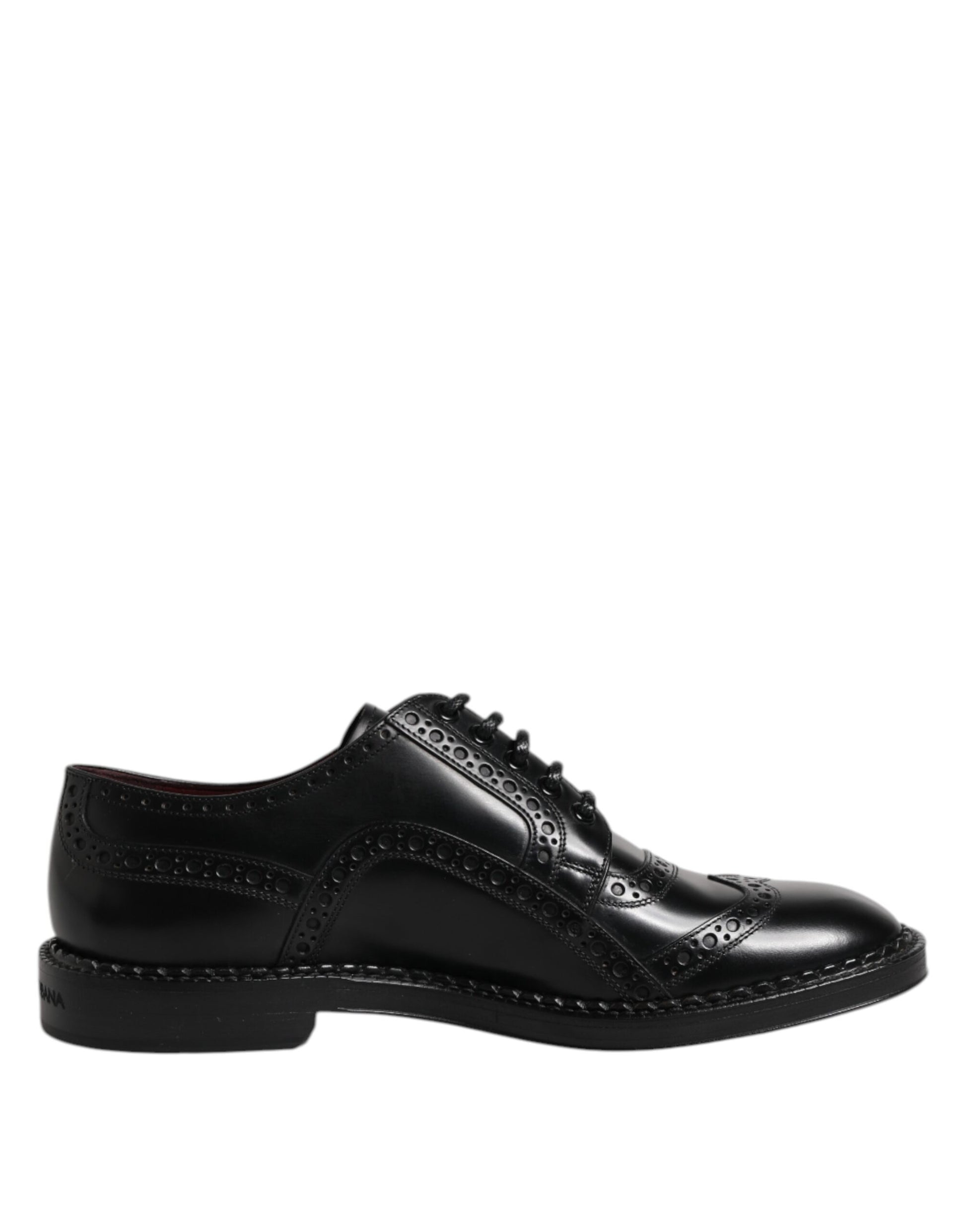 Chaussures Derby habillées à lacets en cuir noir Dolce &amp; Gabbana pour homme