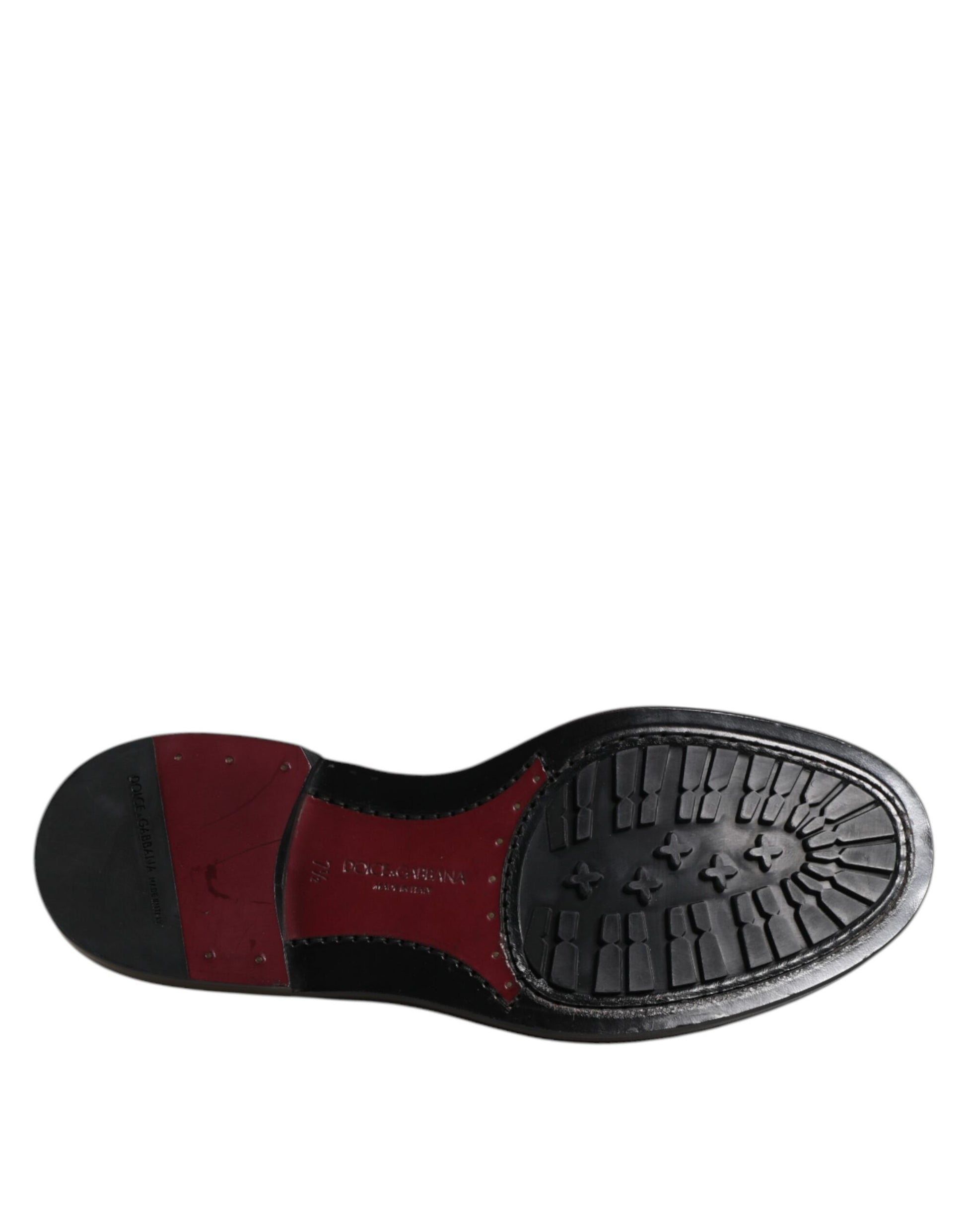 Chaussures Derby habillées à lacets en cuir noir Dolce &amp; Gabbana pour homme