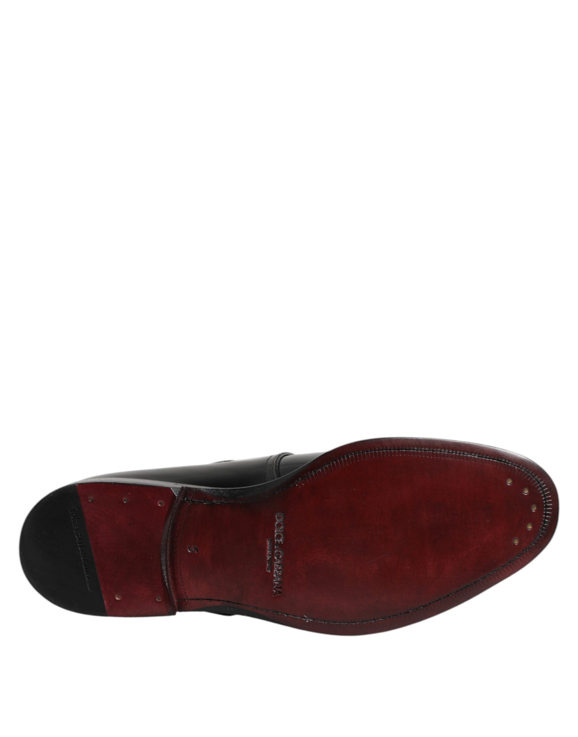 Chaussures derby habillées en cuir noir Dolce &amp; Gabbana