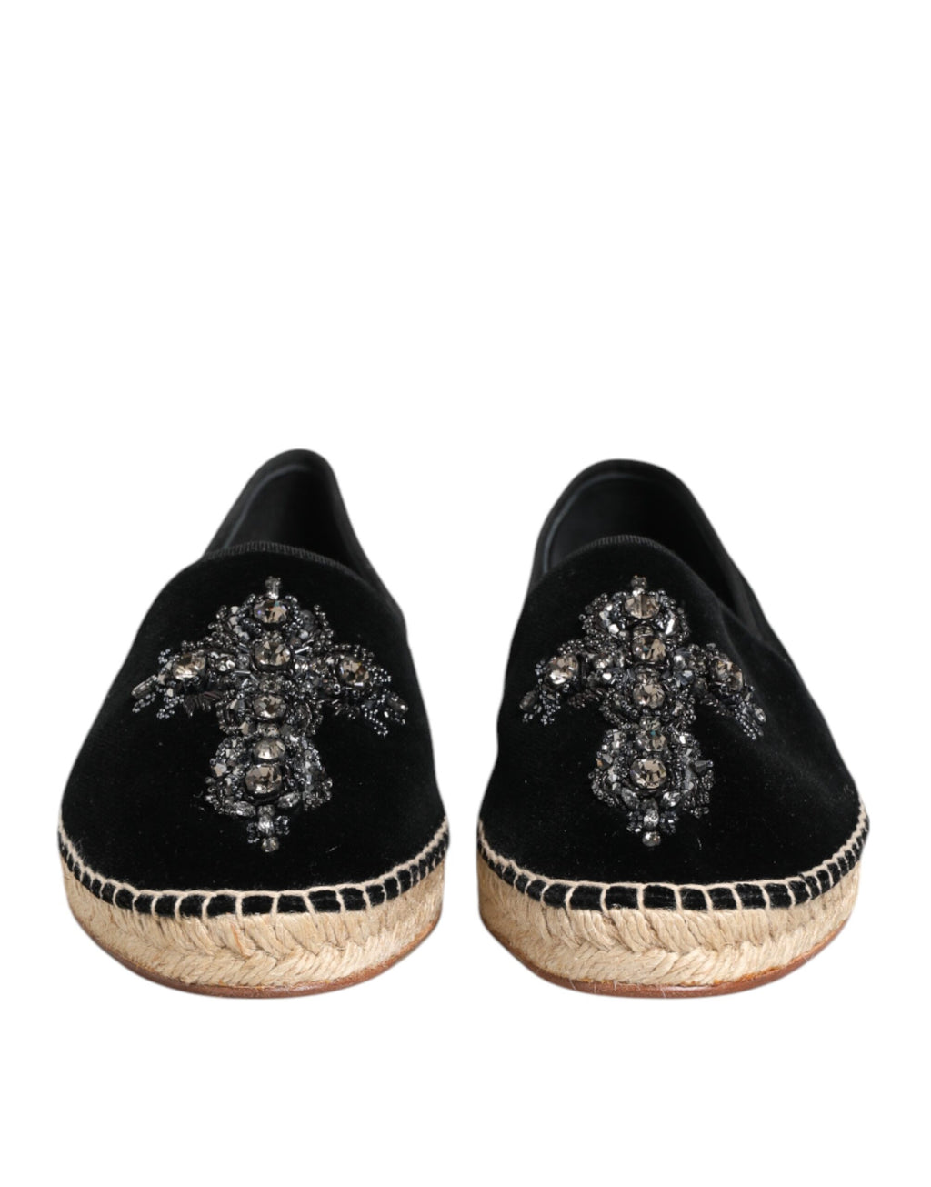 Espadrilles à enfiler Dolce &amp; Gabbana à cristaux Black Cross