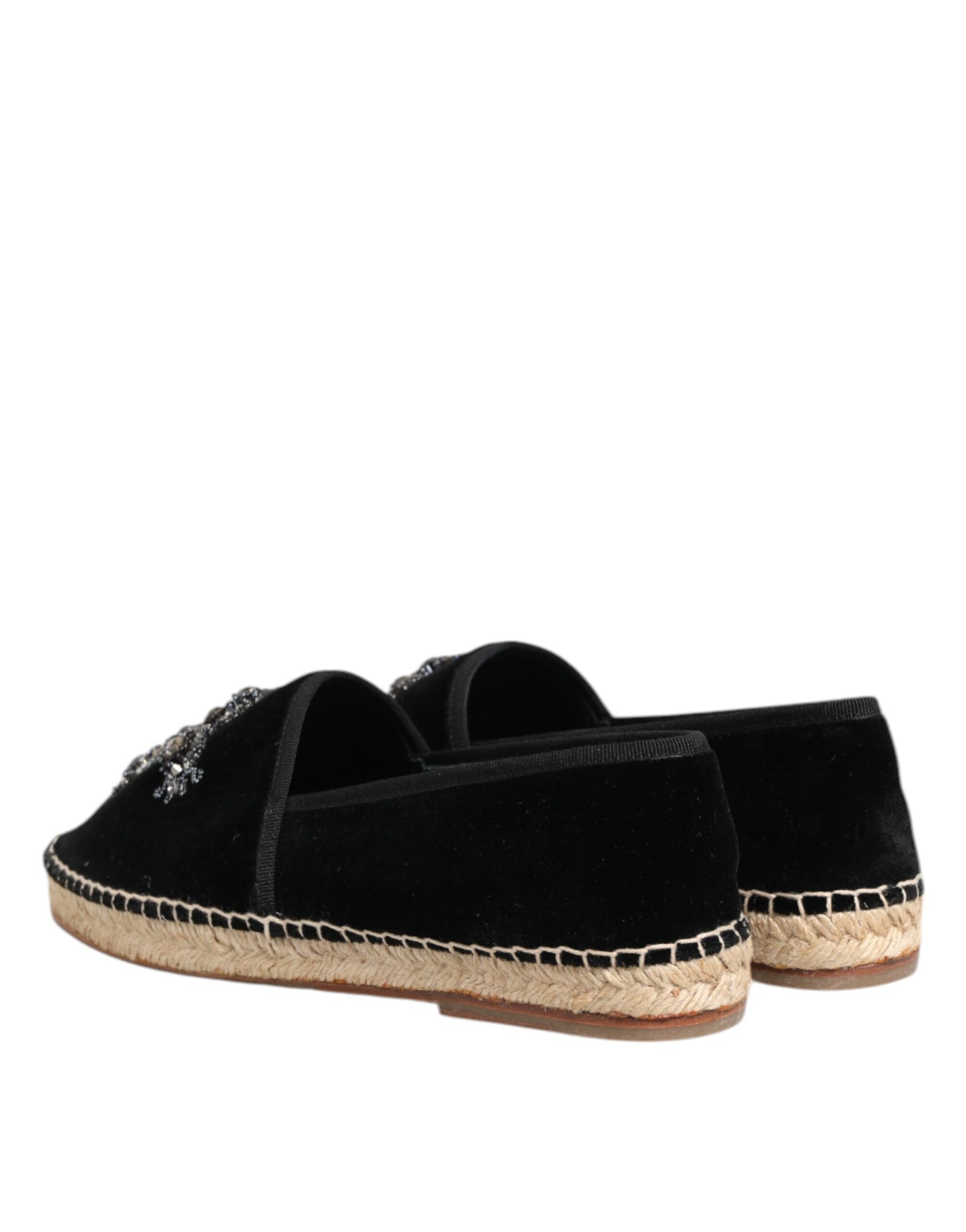 Espadrilles à enfiler Dolce &amp; Gabbana à cristaux Black Cross