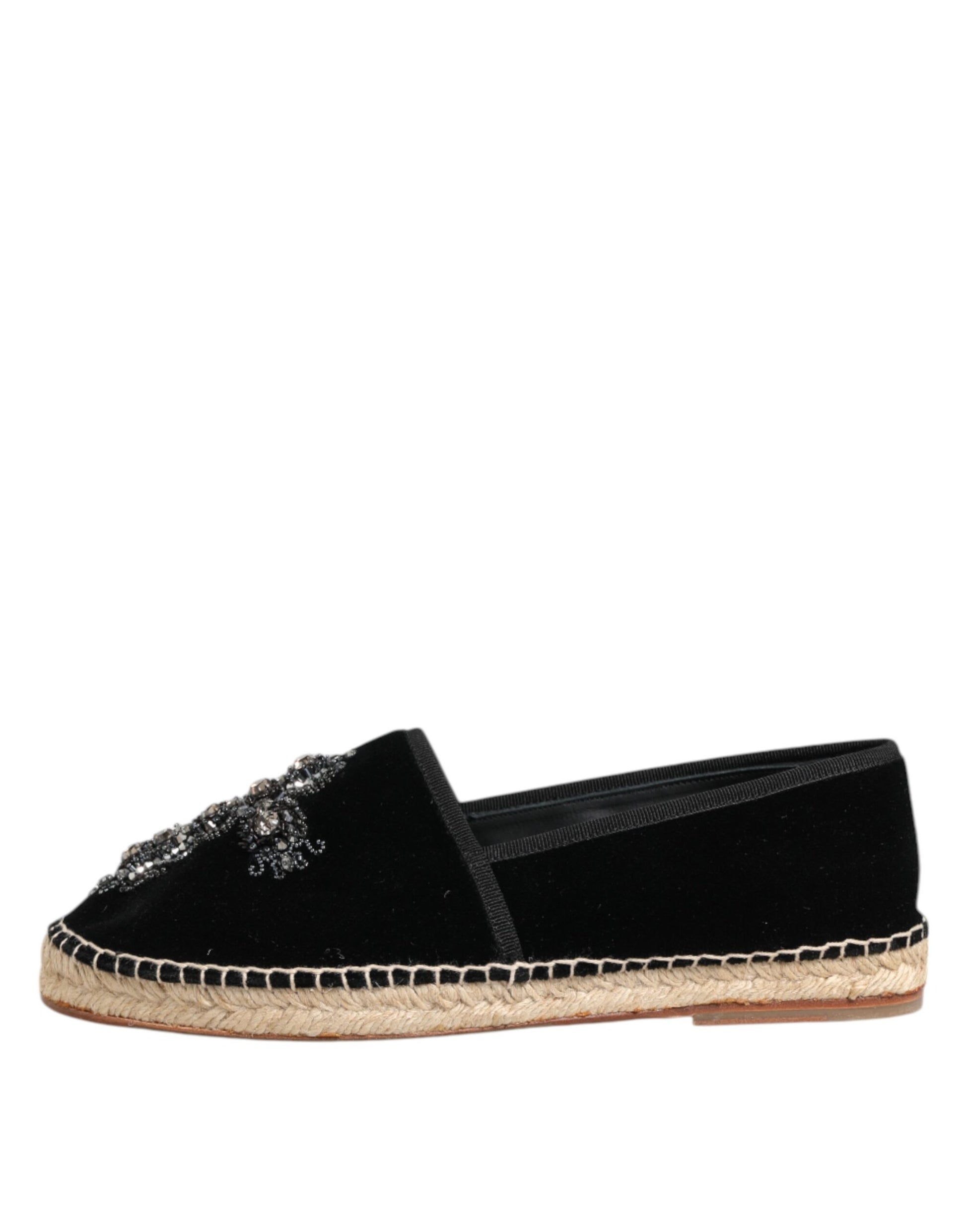 Espadrilles à enfiler Dolce &amp; Gabbana à cristaux Black Cross