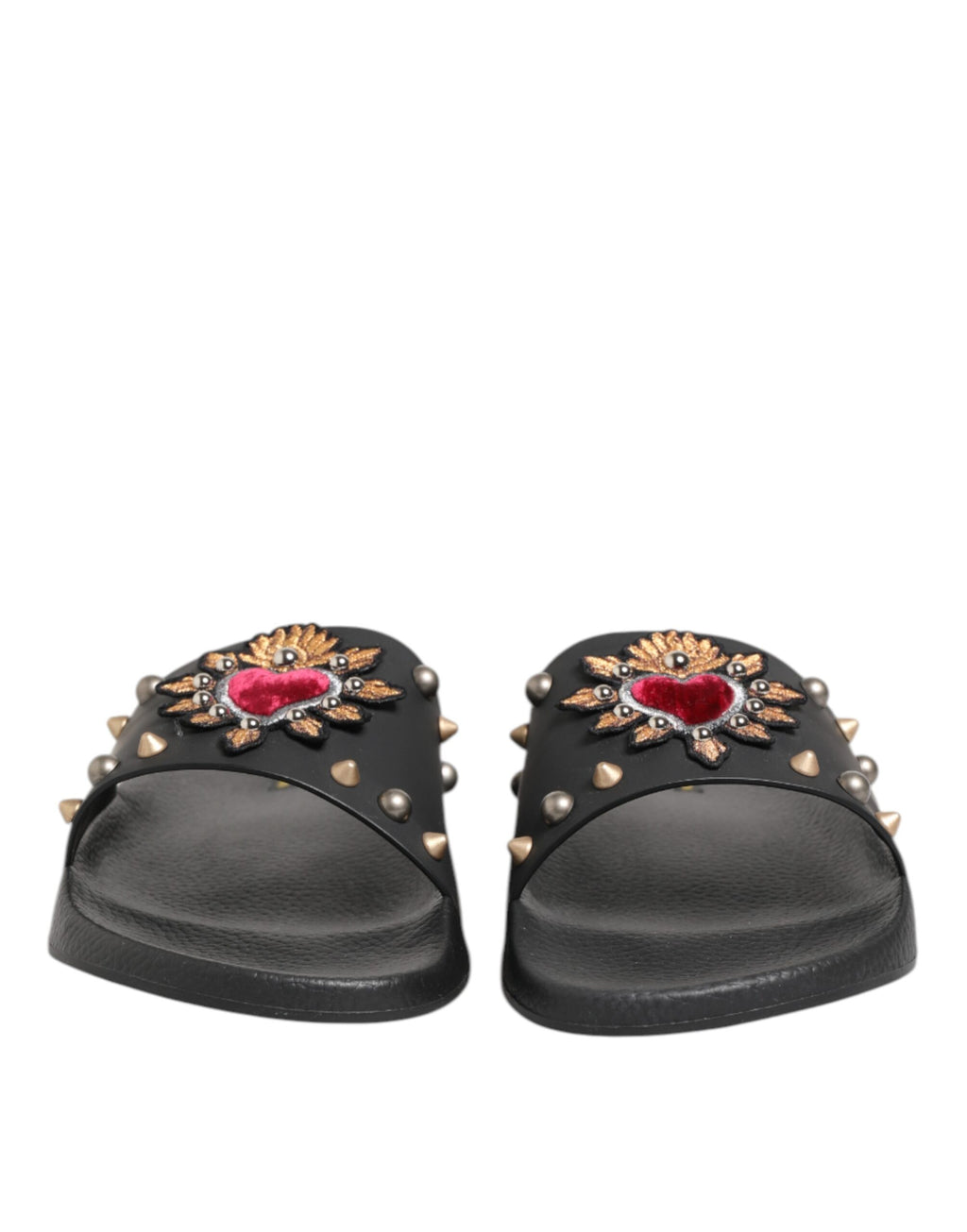 Claquettes Sacred Heart en caoutchouc noir Dolce &amp; Gabbana pour homme