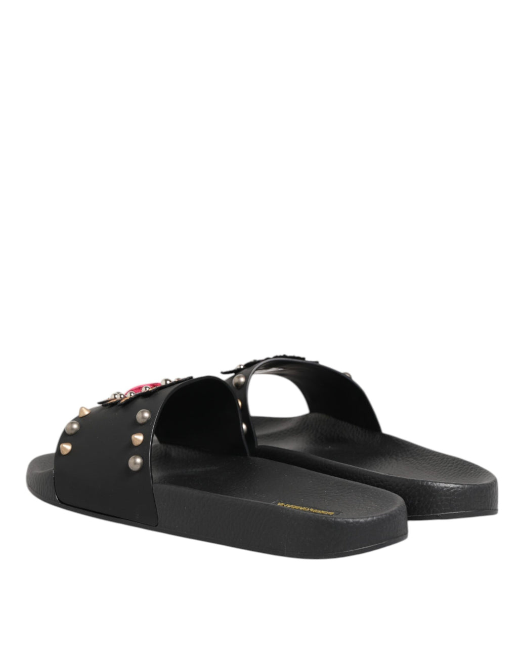 Claquettes Sacred Heart en caoutchouc noir Dolce &amp; Gabbana pour homme