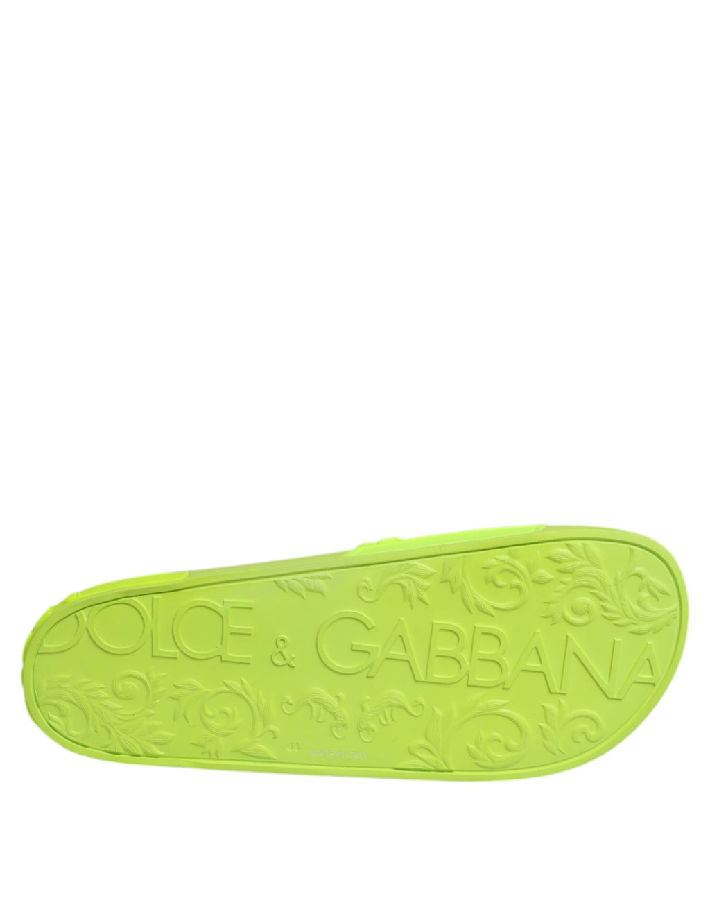 Sandales à enfiler en caoutchouc vert Dolce &amp; Gabbana, chaussures de plage