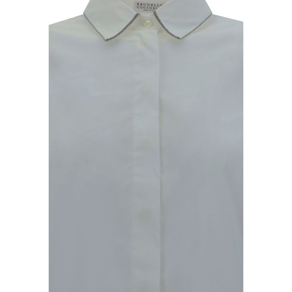Chemise Brunello Cucinelli avec détails de bijoux emblématiques