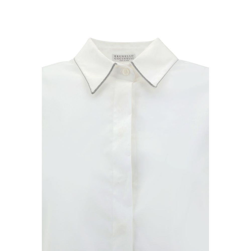 Chemise Brunello Cucinelli avec détails de bijoux emblématiques