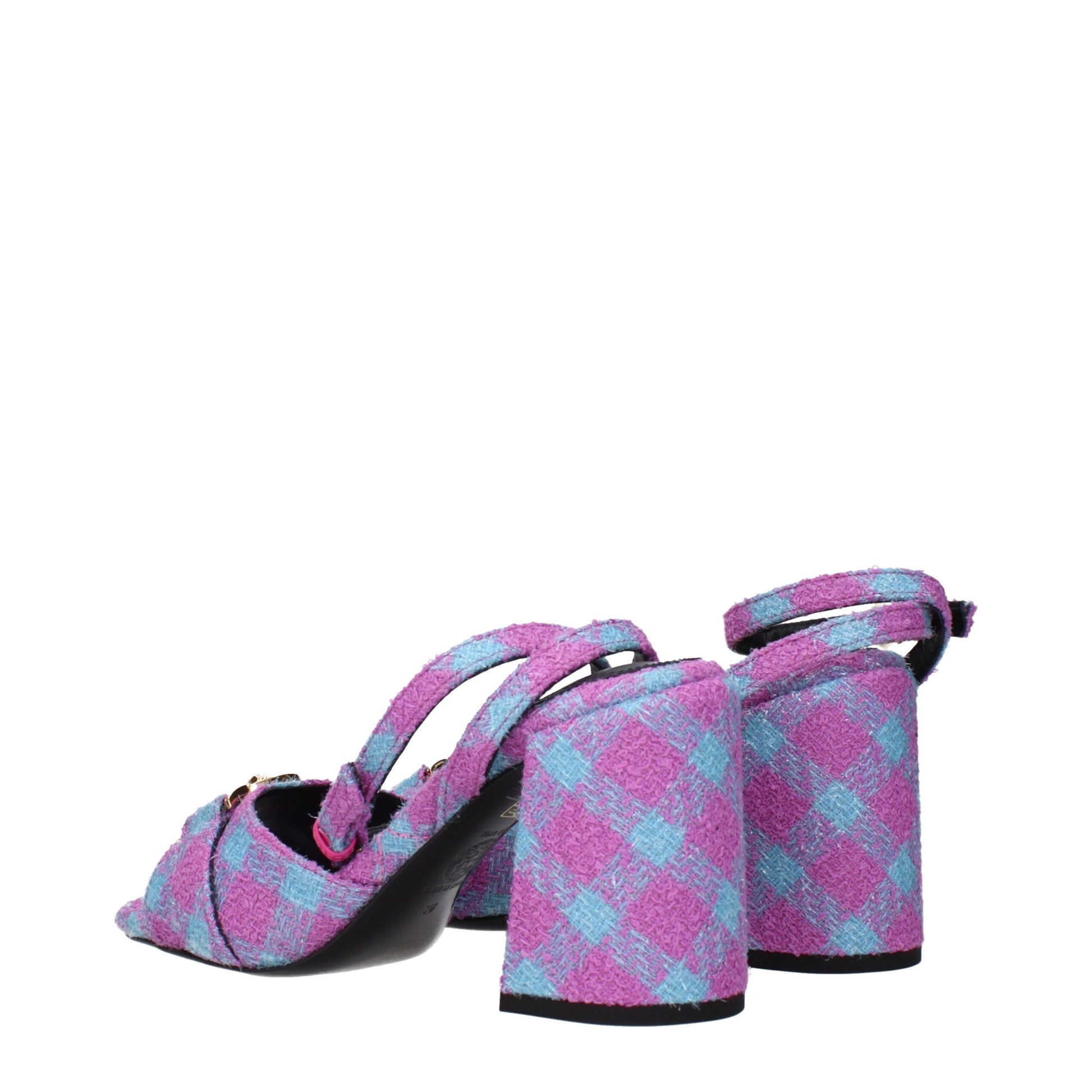 Plateformes en tissu rose Versace