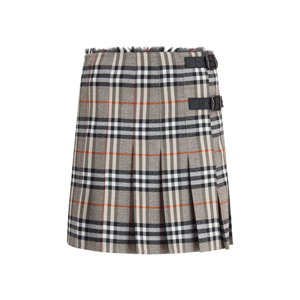 Mini-jupe en laine à carreaux Burberry Archive