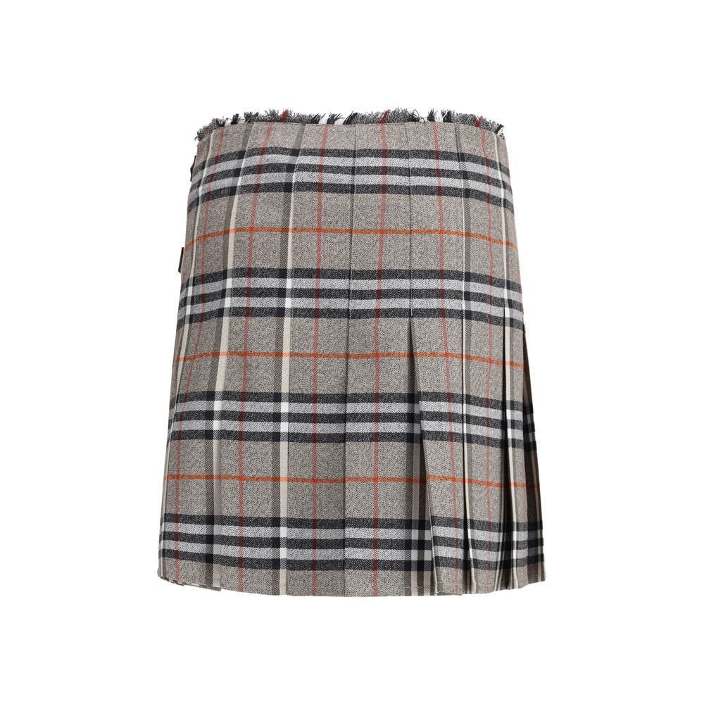 Mini-jupe en laine à carreaux Burberry Archive