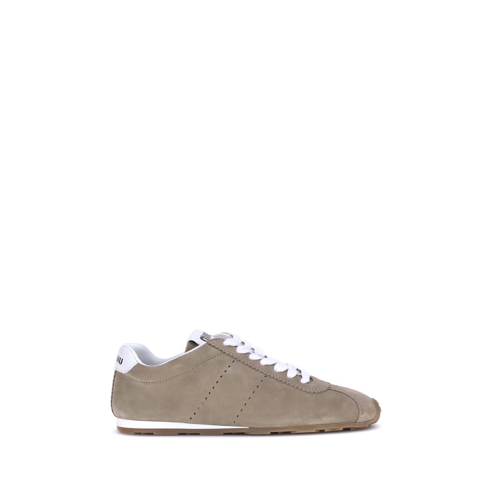 Baskets Miu Miu en daim à plumes