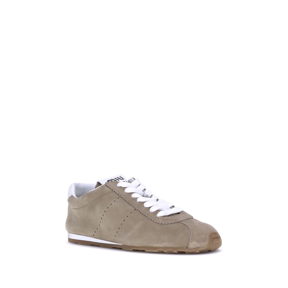 Baskets Miu Miu en daim à plumes