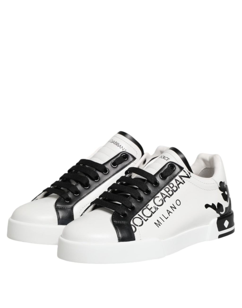 Baskets basses Dolce &amp; Gabbana pour homme, blanches et noires