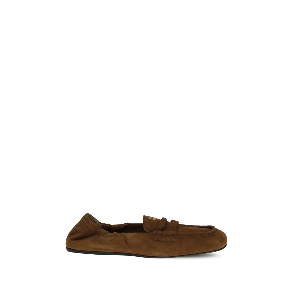 Mocassins Miu Miu en daim à volants
