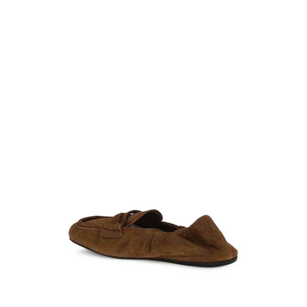 Mocassins Miu Miu en daim à volants