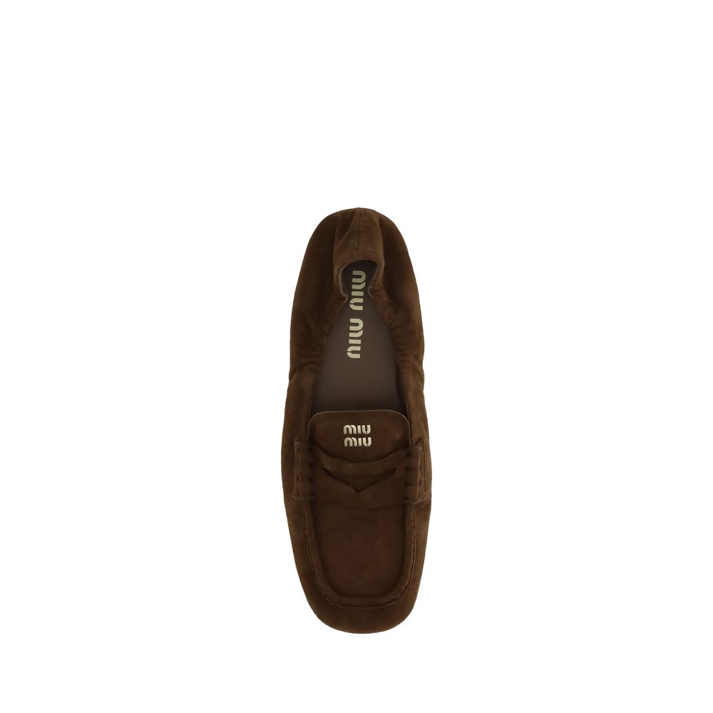 Mocassins Miu Miu en daim à volants