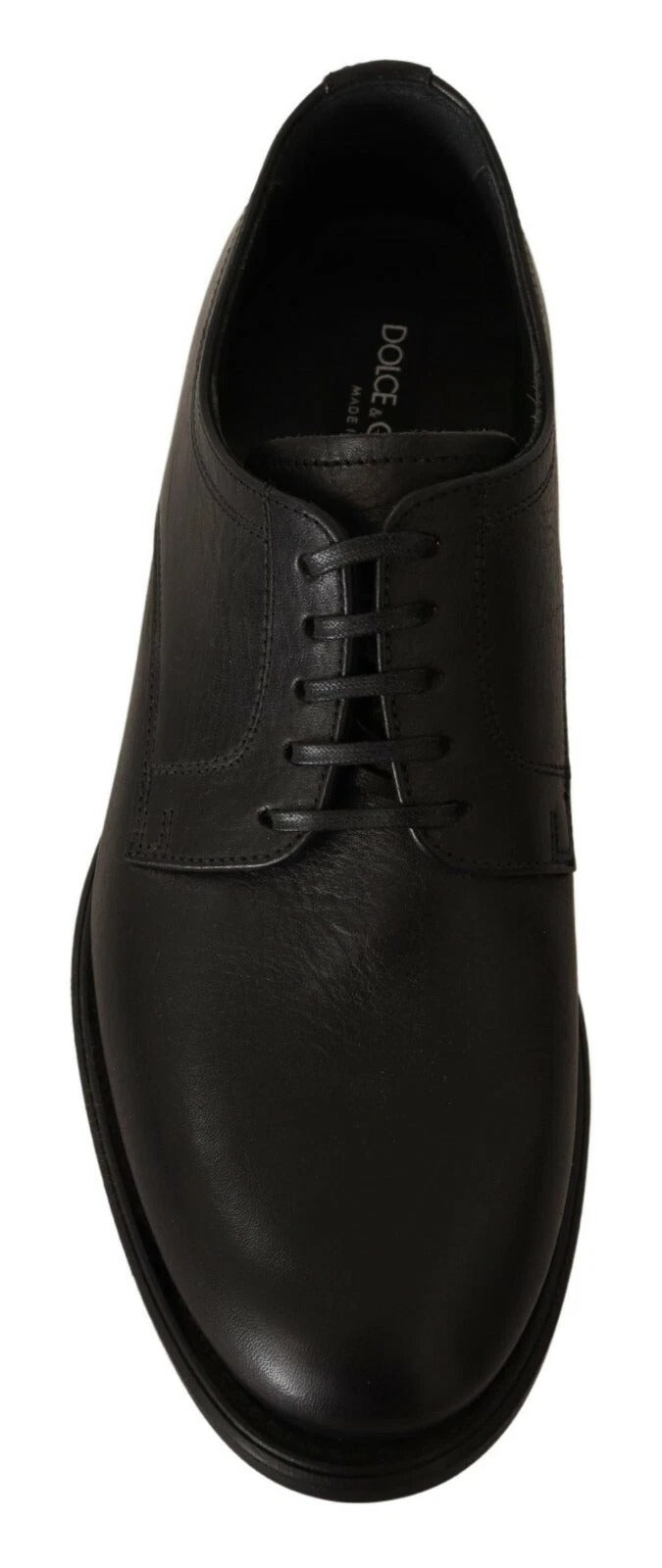Chaussures Derby habillées en cuir noir à lacets Dolce &amp; Gabbana pour homme