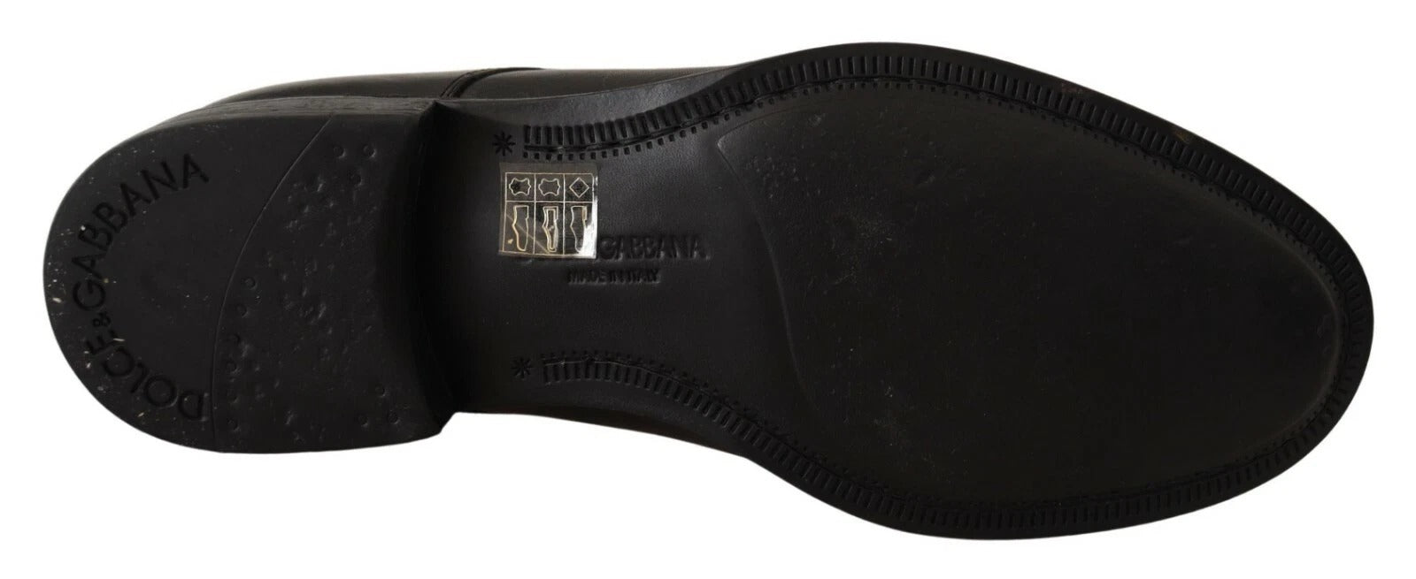 Chaussures Derby habillées en cuir noir à lacets Dolce &amp; Gabbana pour homme