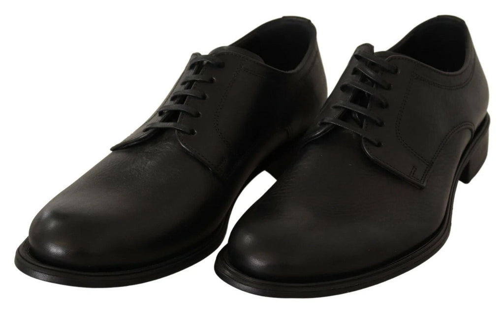 Chaussures Derby habillées en cuir noir à lacets Dolce &amp; Gabbana pour homme