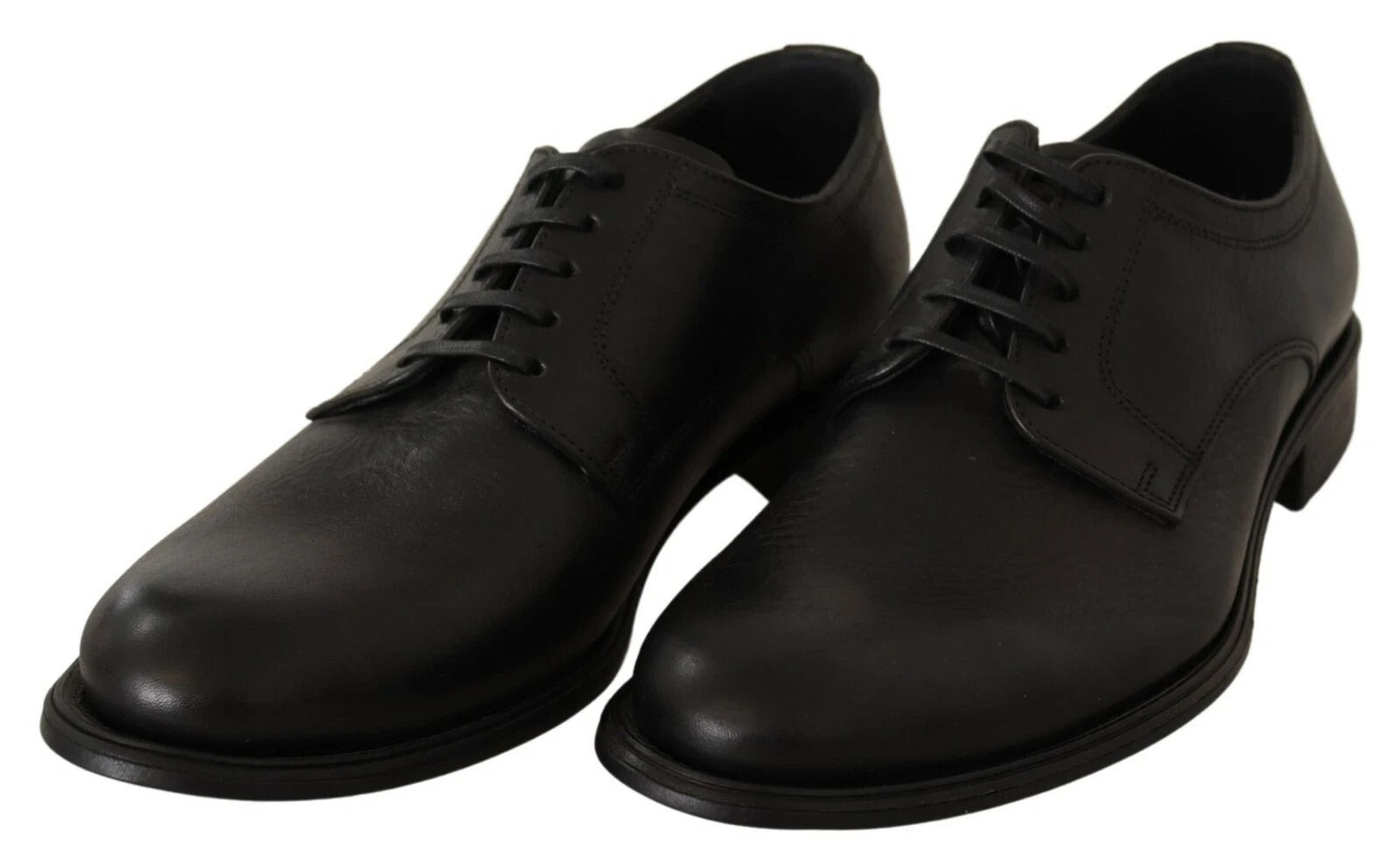 Chaussures Derby habillées en cuir noir à lacets Dolce &amp; Gabbana pour homme
