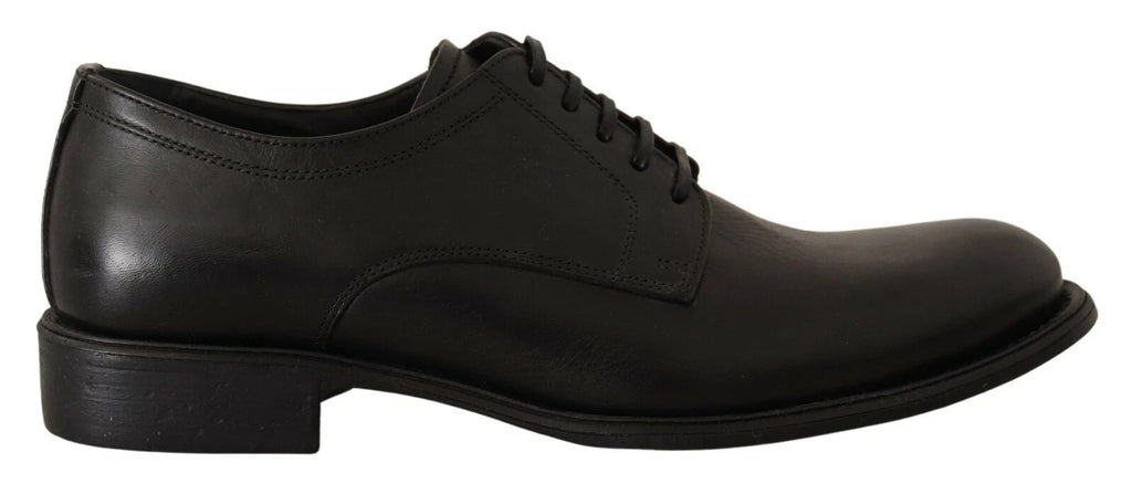 Chaussures Derby habillées en cuir noir à lacets Dolce &amp; Gabbana pour homme