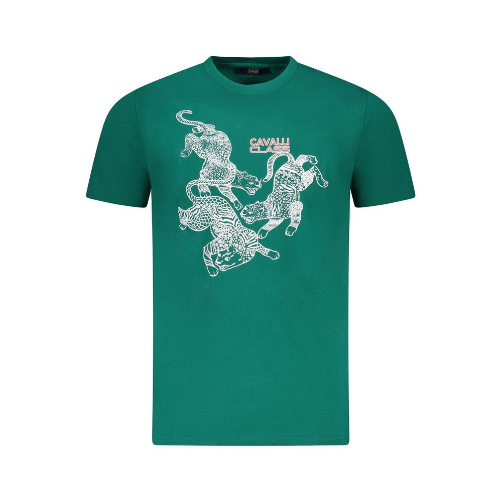 T-shirt en coton vert Cavalli Class