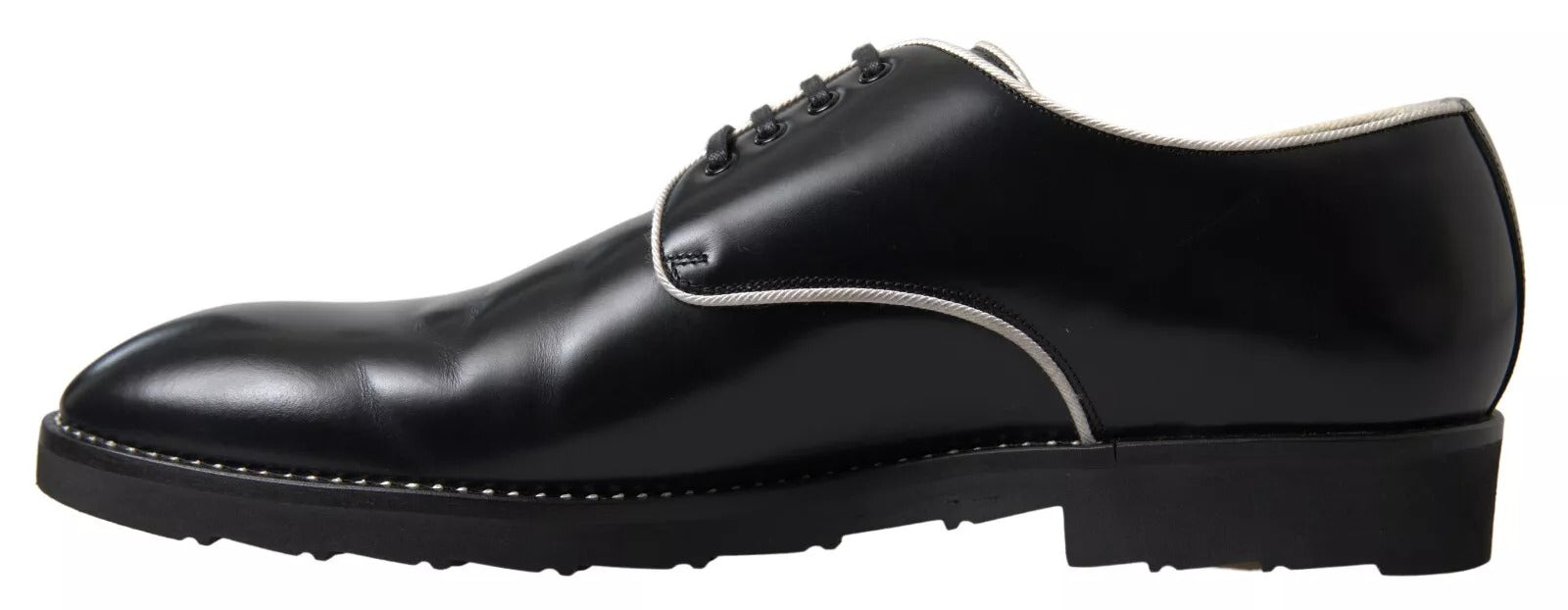Chaussures habillées en cuir noir et blanc Dolce &amp; Gabbana
