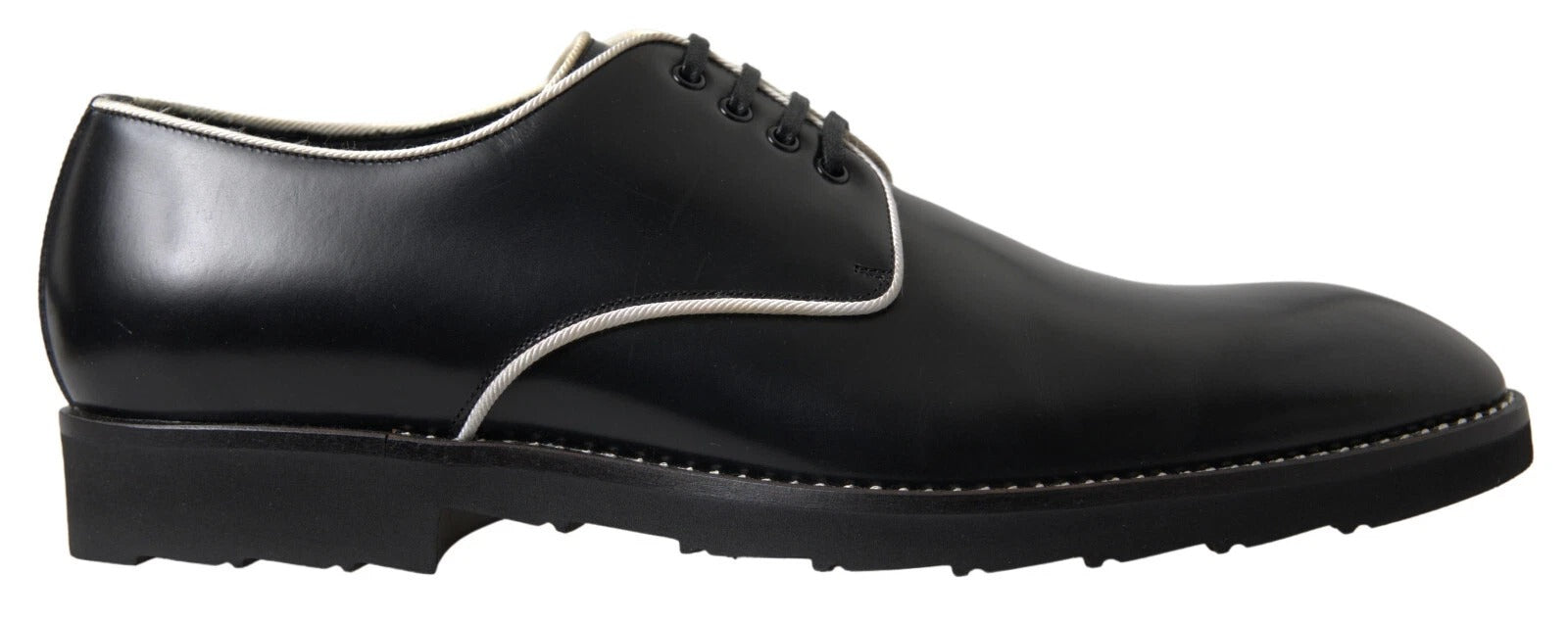 Chaussures habillées en cuir noir et blanc Dolce &amp; Gabbana