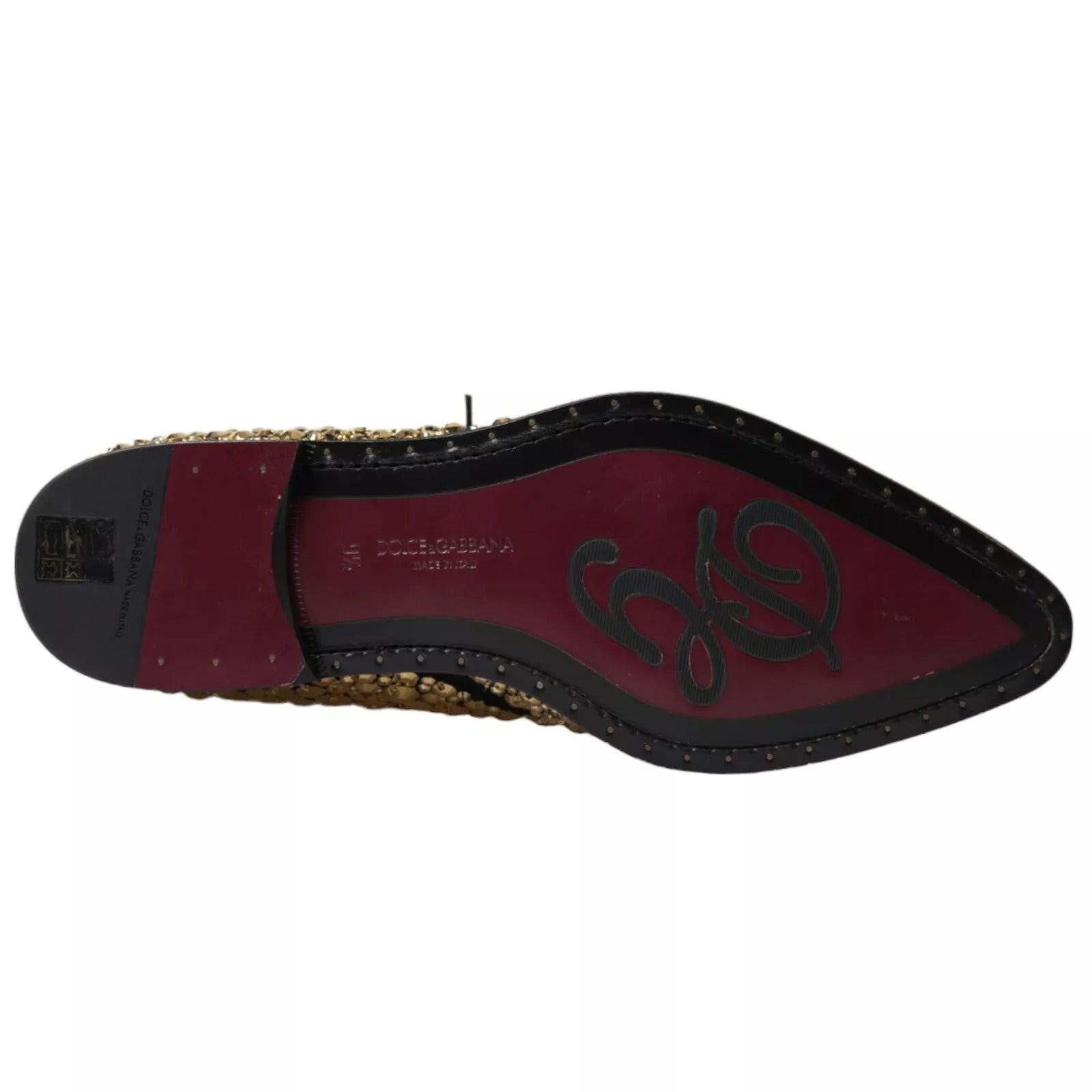 Chaussures derby Dolce &amp; Gabbana noires ornées d'or