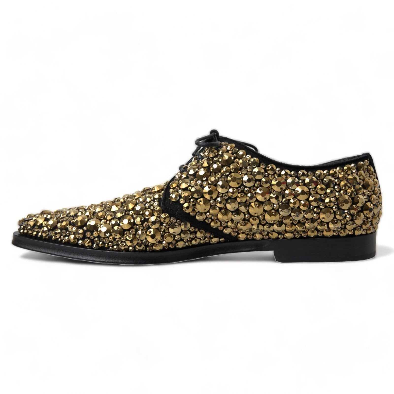 Chaussures derby Dolce &amp; Gabbana noires ornées d'or