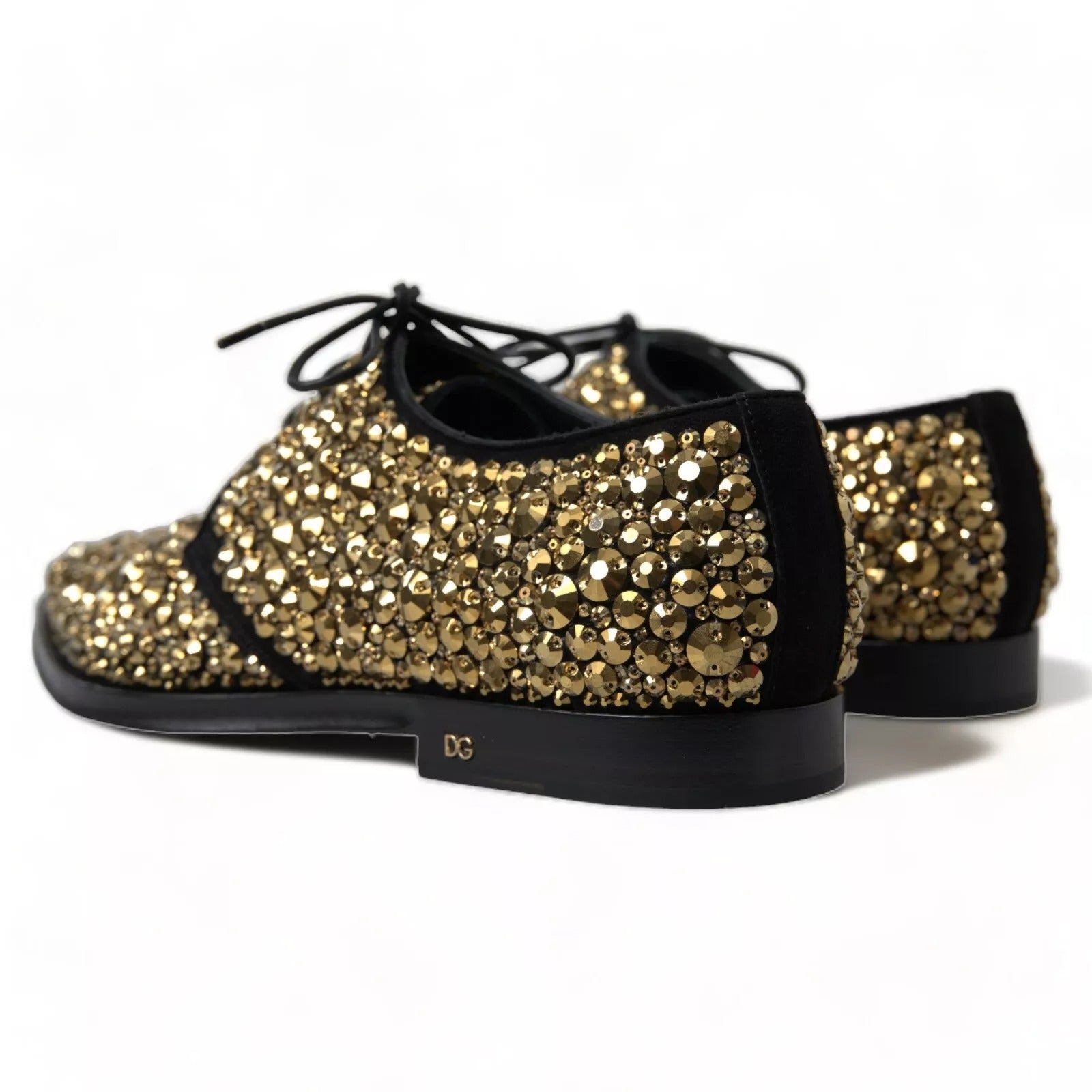 Chaussures derby Dolce &amp; Gabbana noires ornées d'or