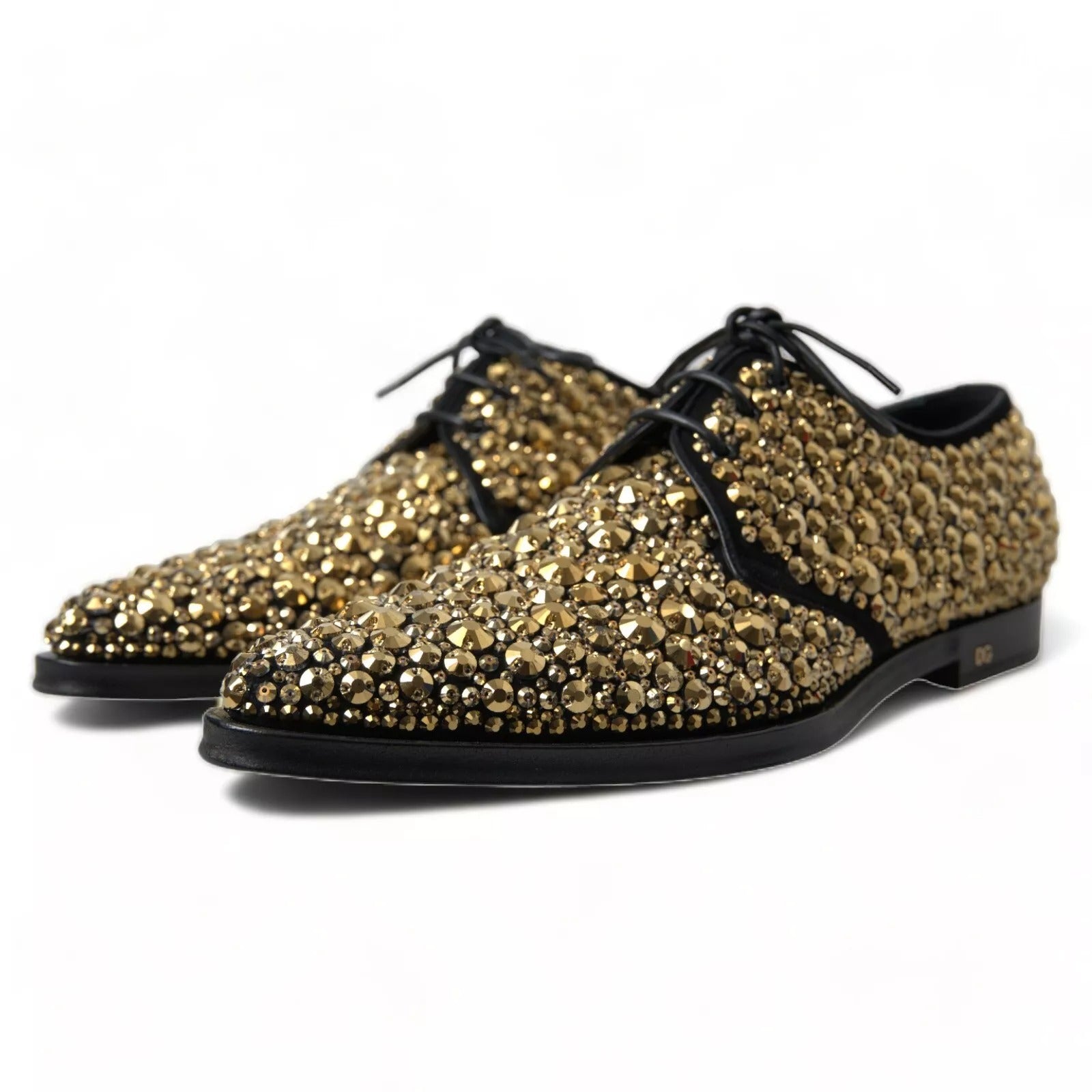Chaussures derby Dolce &amp; Gabbana noires ornées d'or