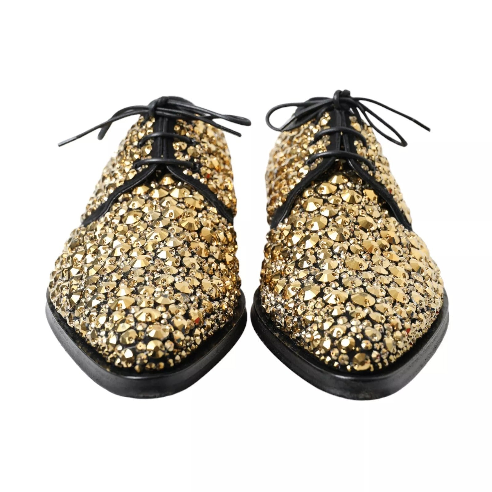 Chaussures derby Dolce &amp; Gabbana noires ornées d'or