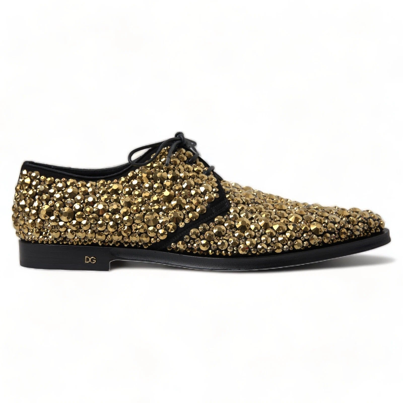 Chaussures derby Dolce &amp; Gabbana noires ornées d'or