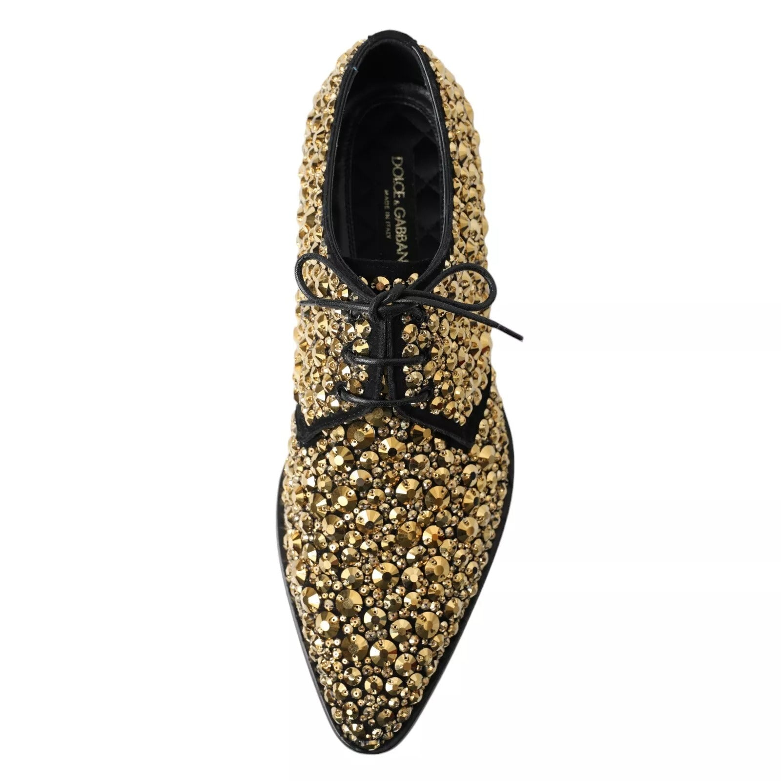 Chaussures derby Dolce &amp; Gabbana noires ornées d'or