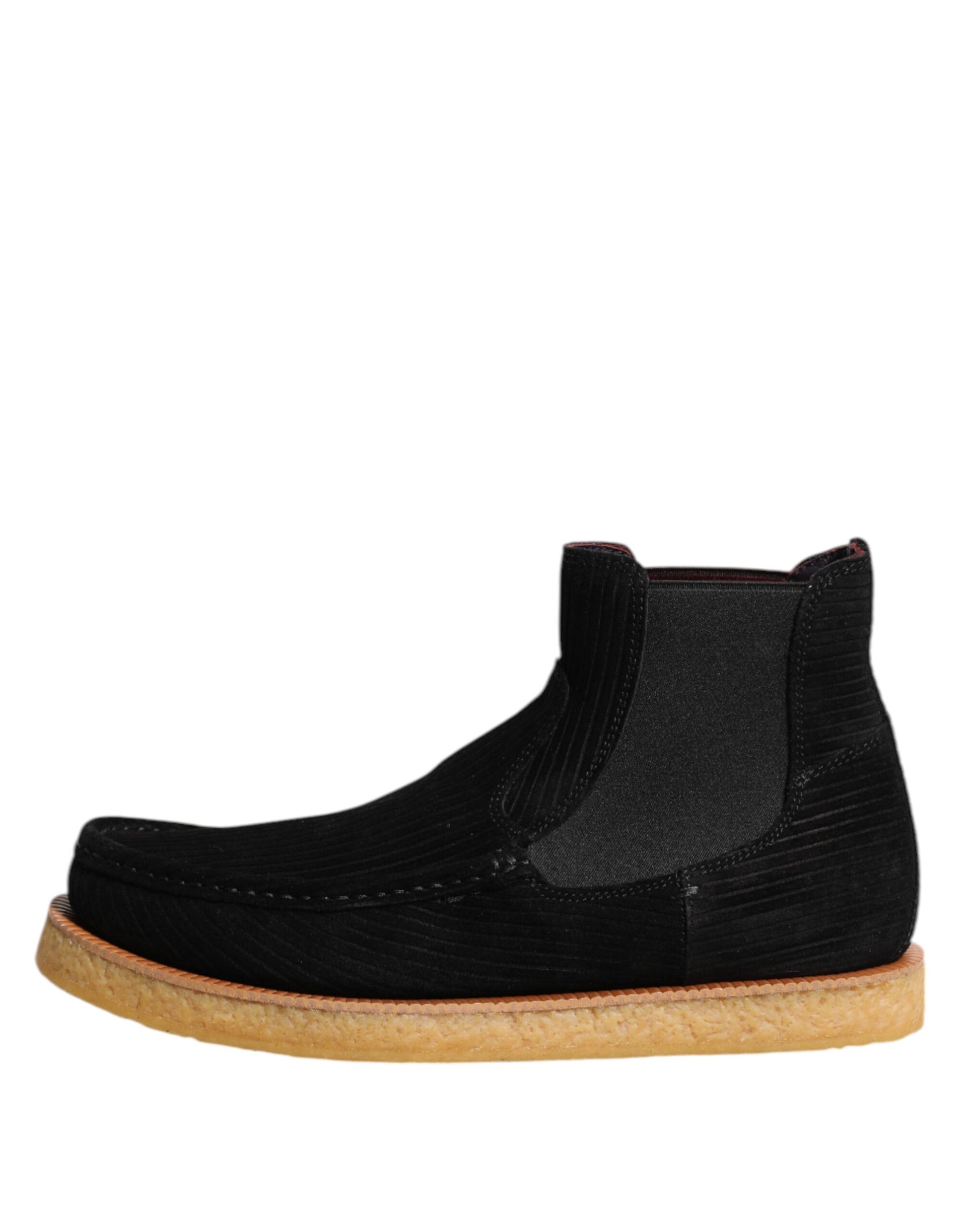 Bottines à enfiler en daim noir Dolce &amp; Gabbana