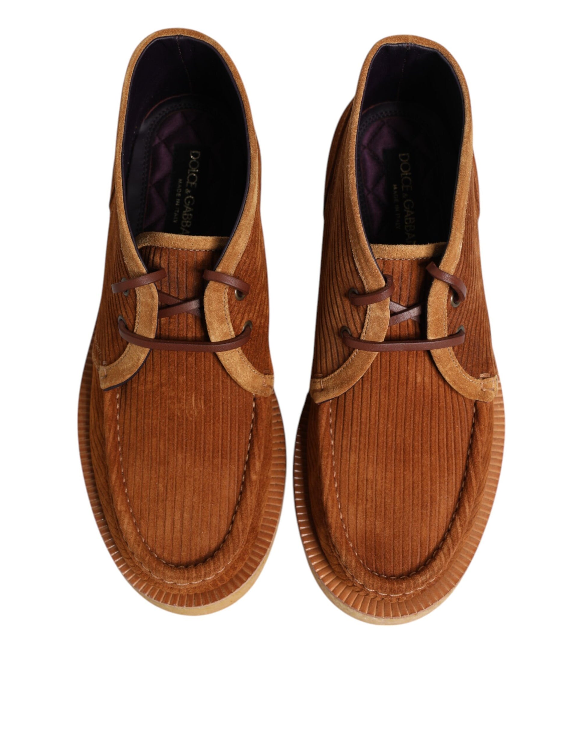 Bottines en daim et nubuck marron Dolce &amp; Gabbana