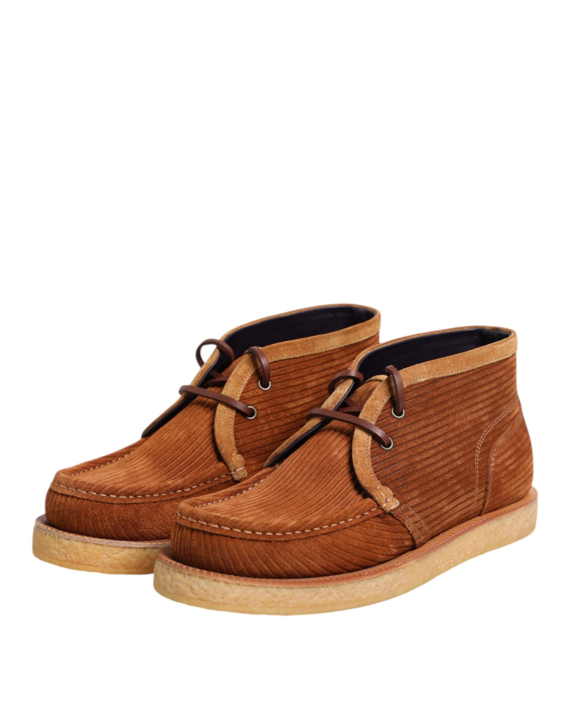 Bottines en daim et nubuck marron Dolce &amp; Gabbana