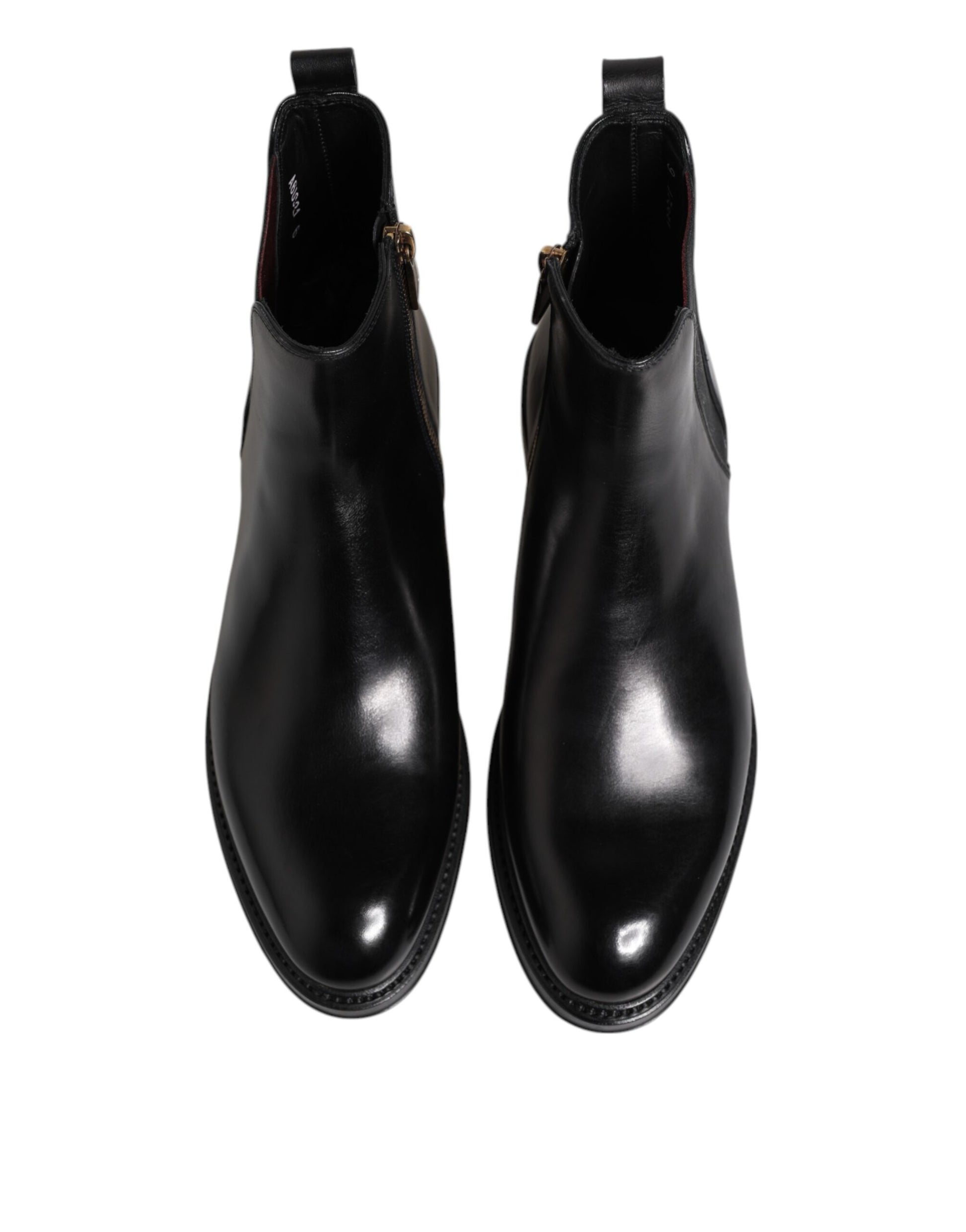 Bottines Chelsea mi-mollet noires en cuir Dolce &amp; Gabbana