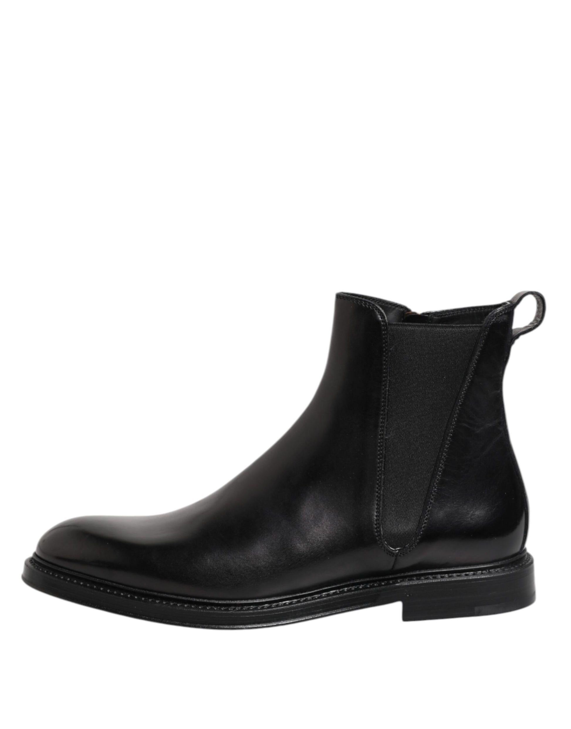 Bottines Chelsea mi-mollet noires en cuir Dolce &amp; Gabbana