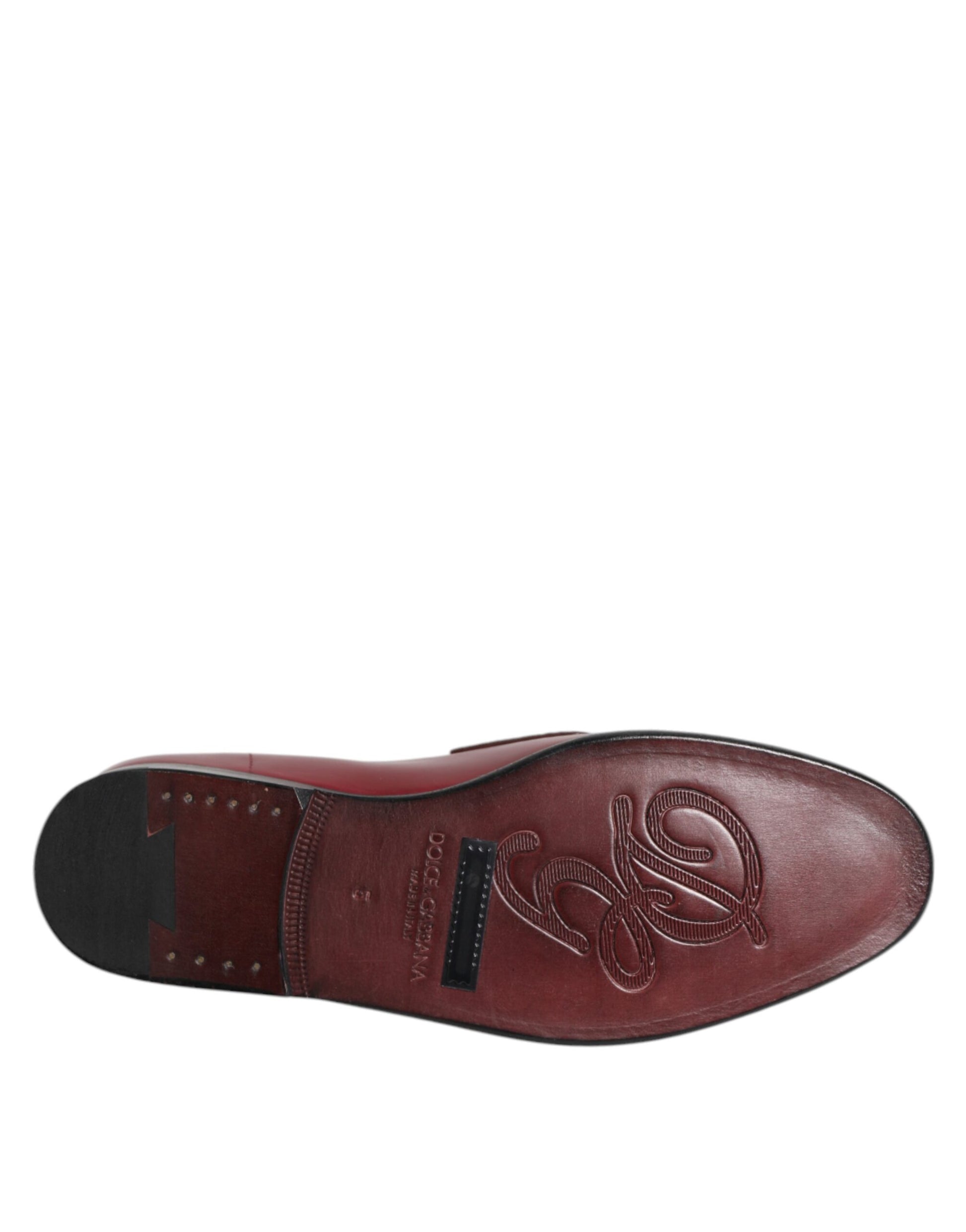 Chaussures habillées à enfiler en cuir bordeaux Dolce &amp; Gabbana