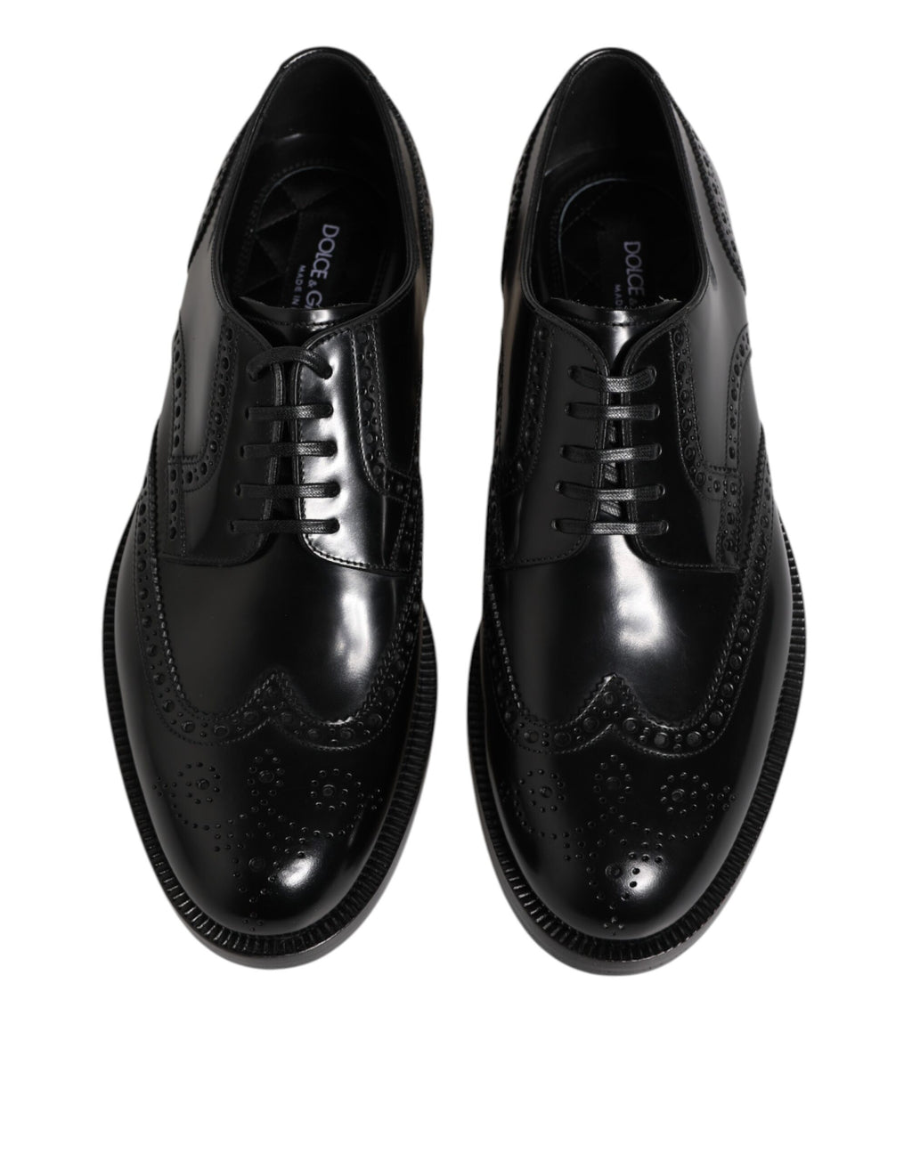 Chaussures habillées Derby en cuir noir Dolce &amp; Gabbana