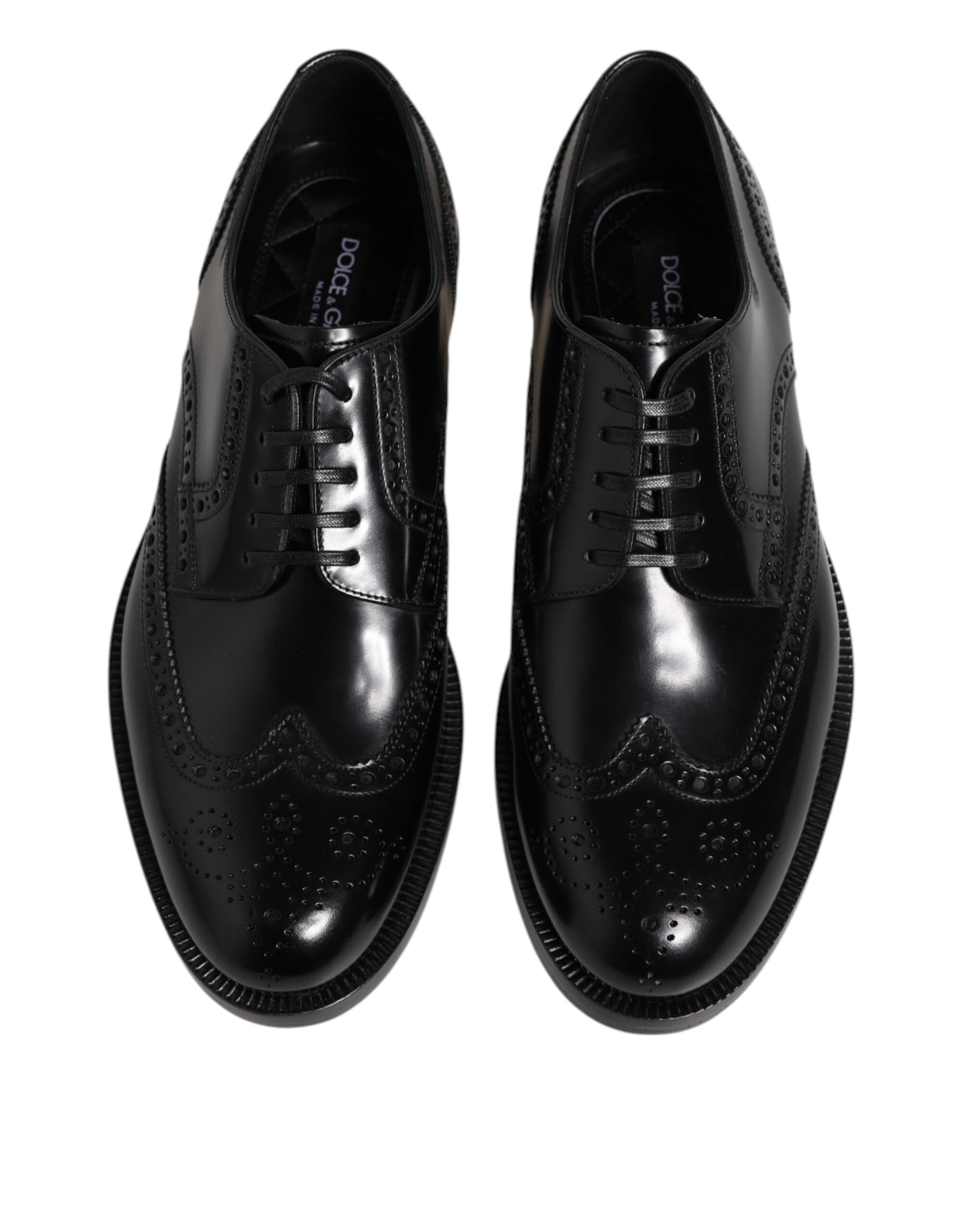 Chaussures habillées Derby en cuir noir Dolce &amp; Gabbana