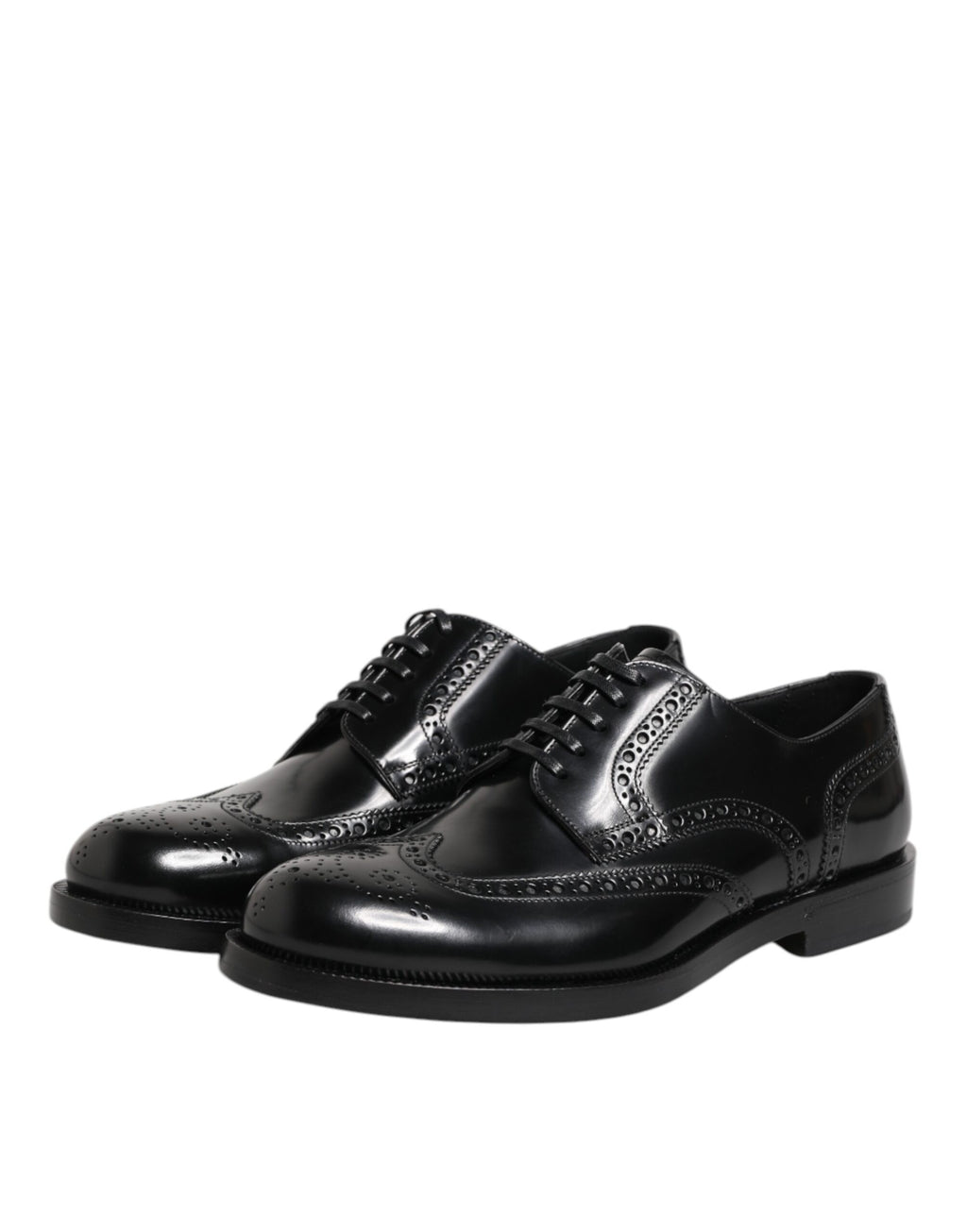 Chaussures habillées Derby en cuir noir Dolce &amp; Gabbana