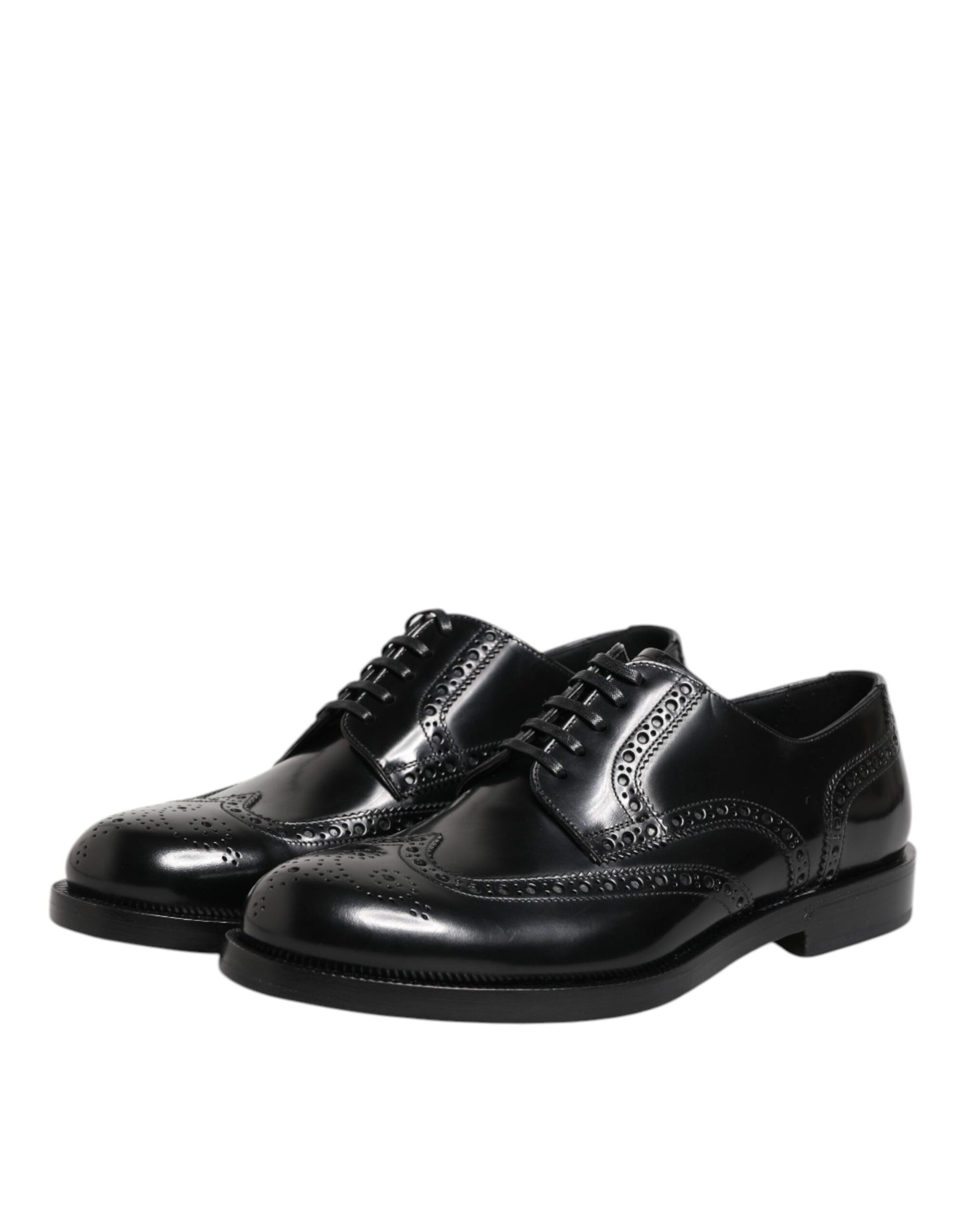 Chaussures habillées Derby en cuir noir Dolce &amp; Gabbana