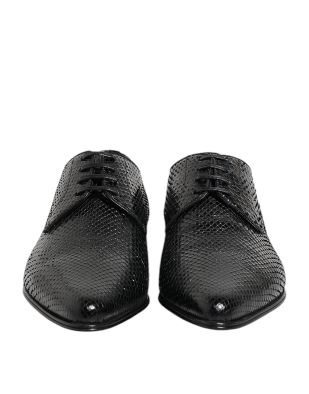 Chaussures Derby à lacets en cuir exotique noir Dolce &amp; Gabbana